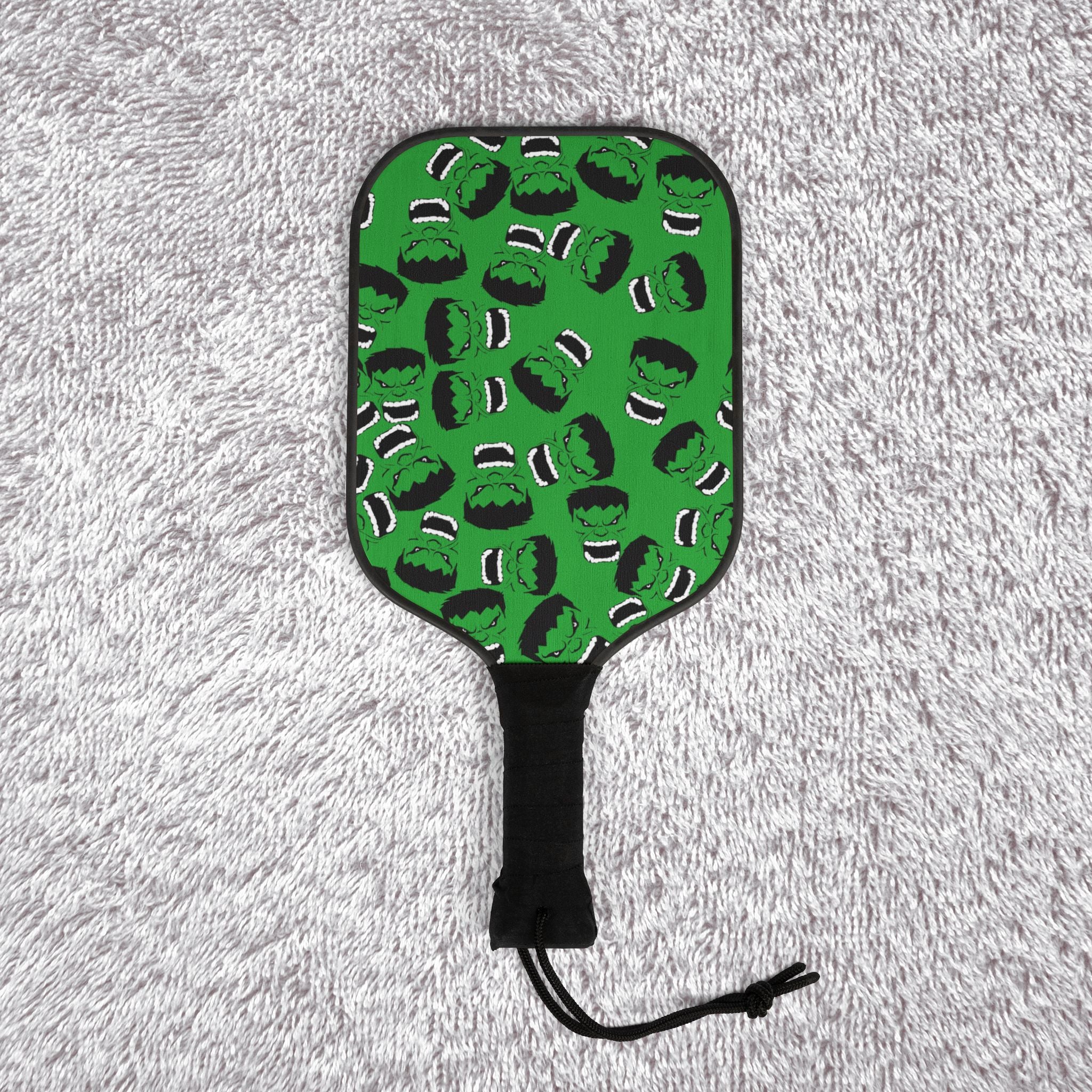 Pickleball kit (2 paddles + 2 balls + transparent bag) hulk face green