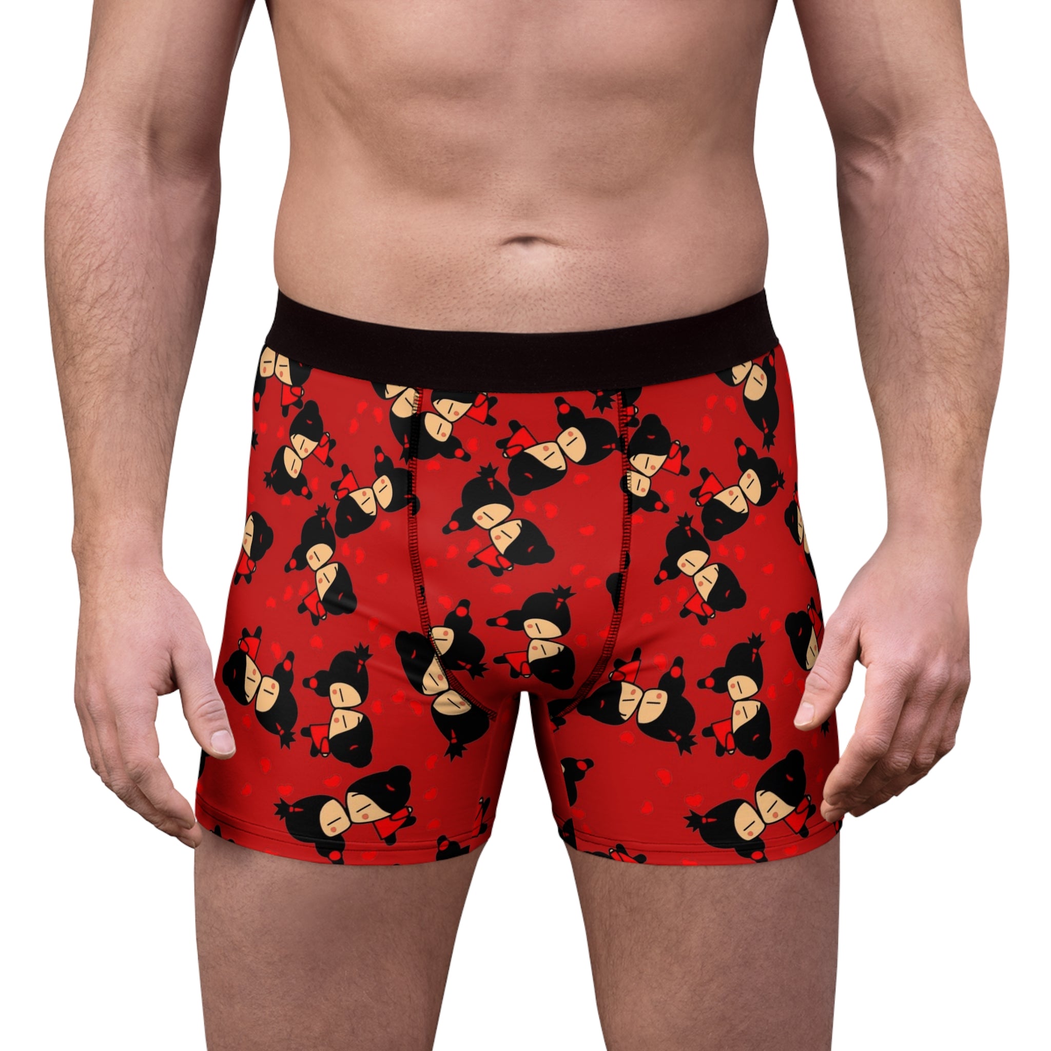 Men's boxer briefs pucca valentine kiss red