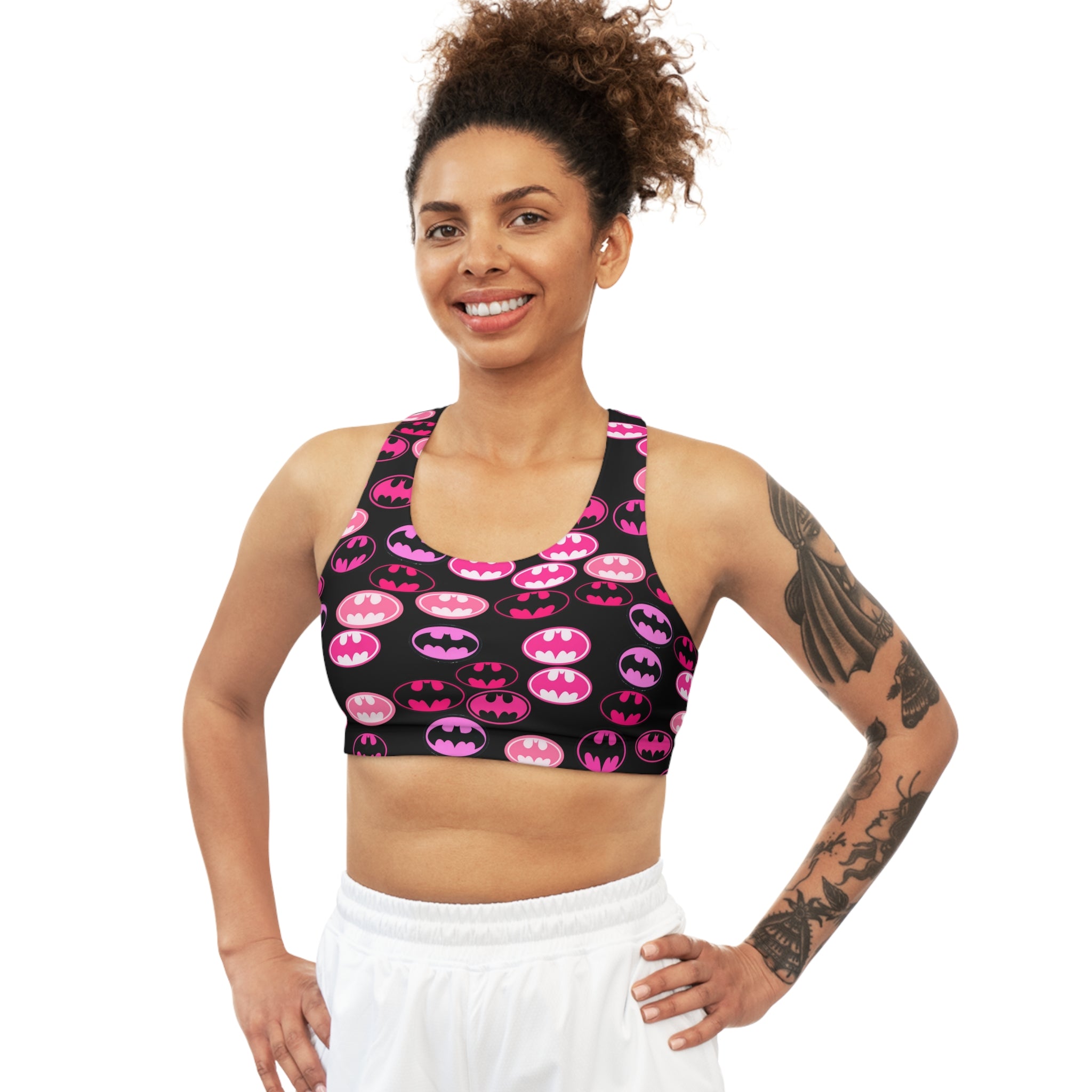 Sports bra batman rose valentine love black