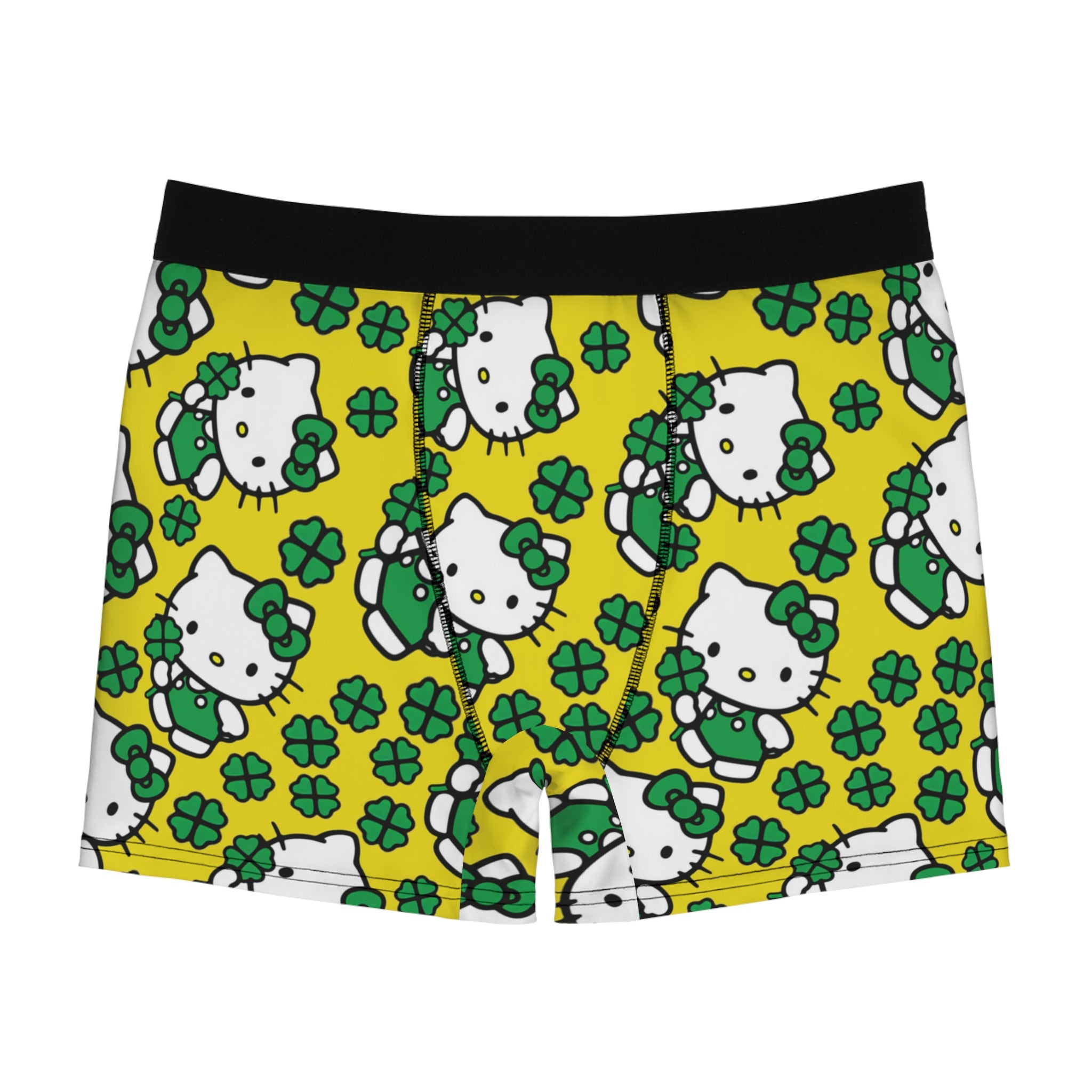 Men's boxer briefs kitty saint patrick lucky yellow