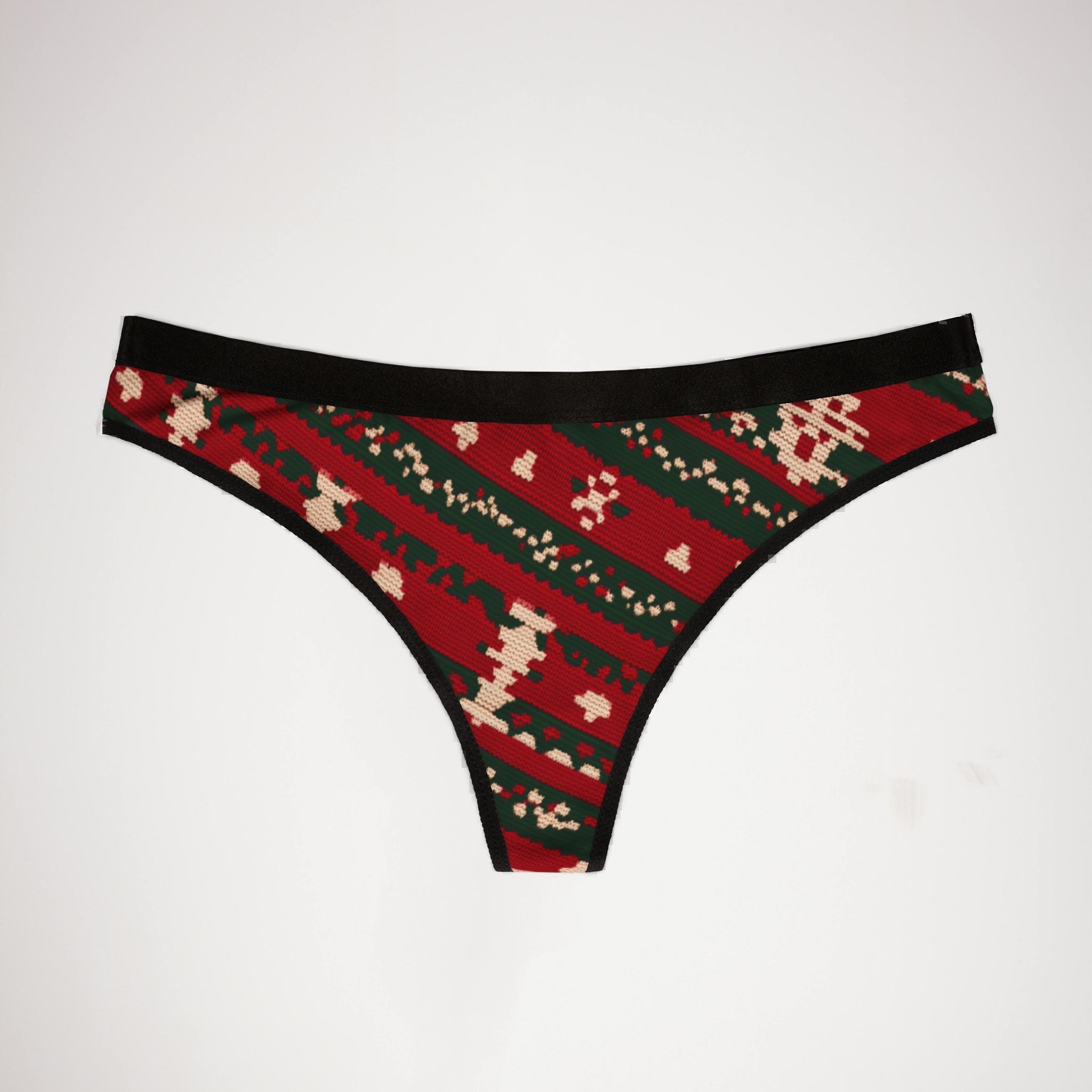 Women's thongs ugly christmas sweater
