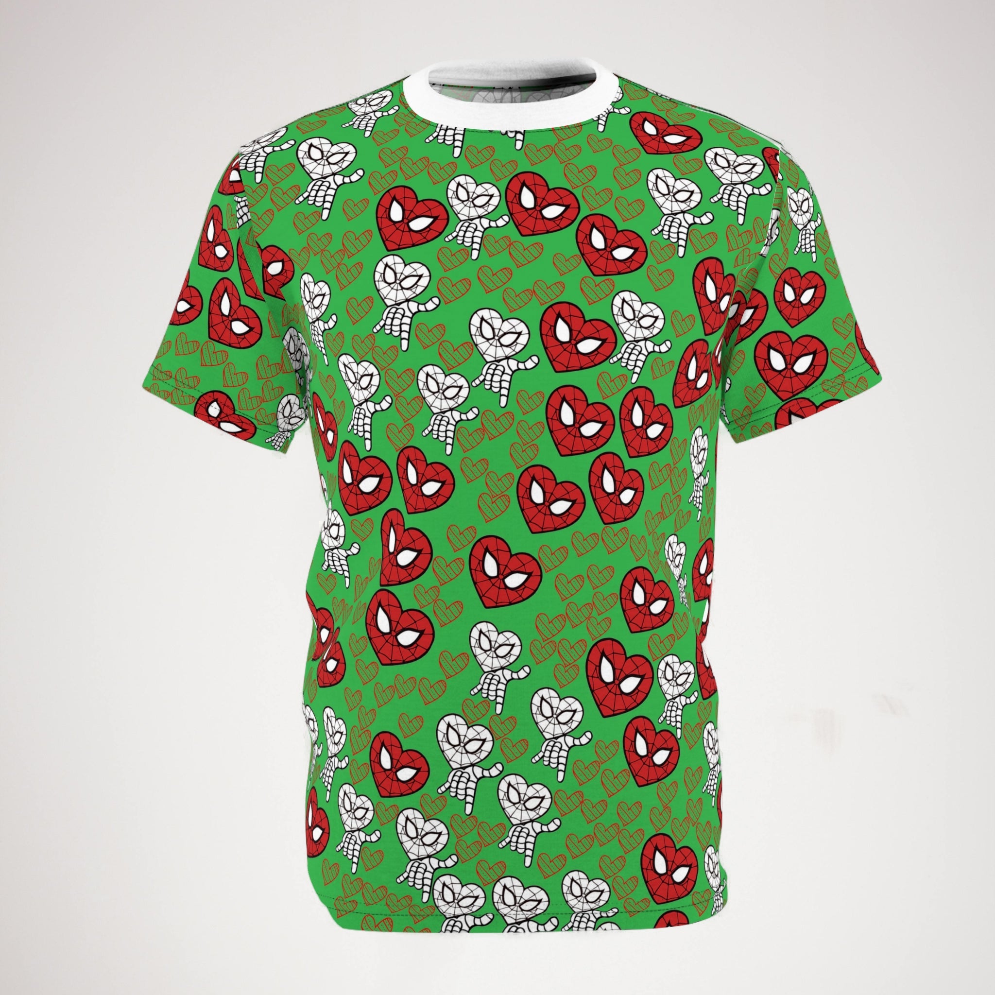 Unisex cut & sew tee spider heart kiss green