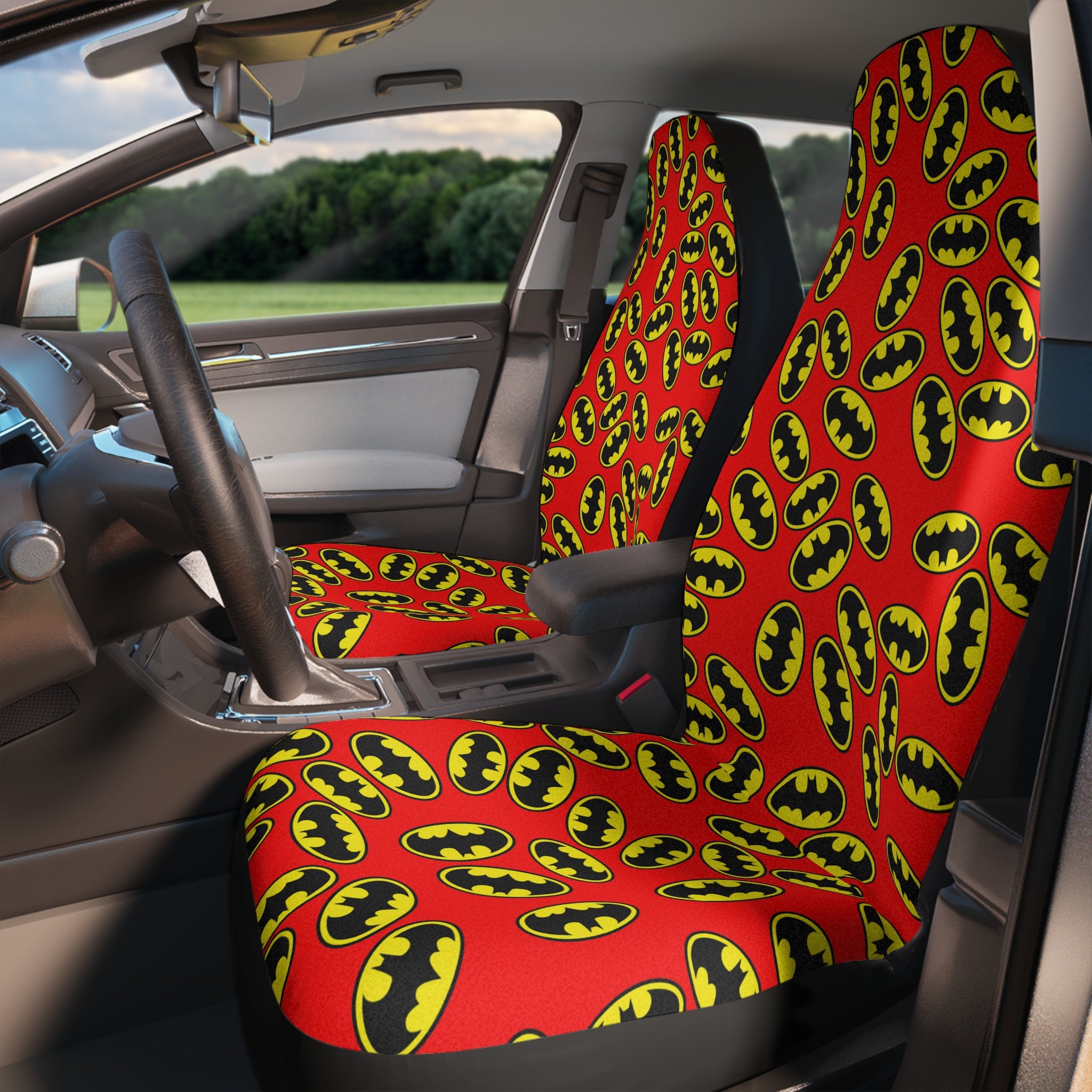 Car seat covers batman red