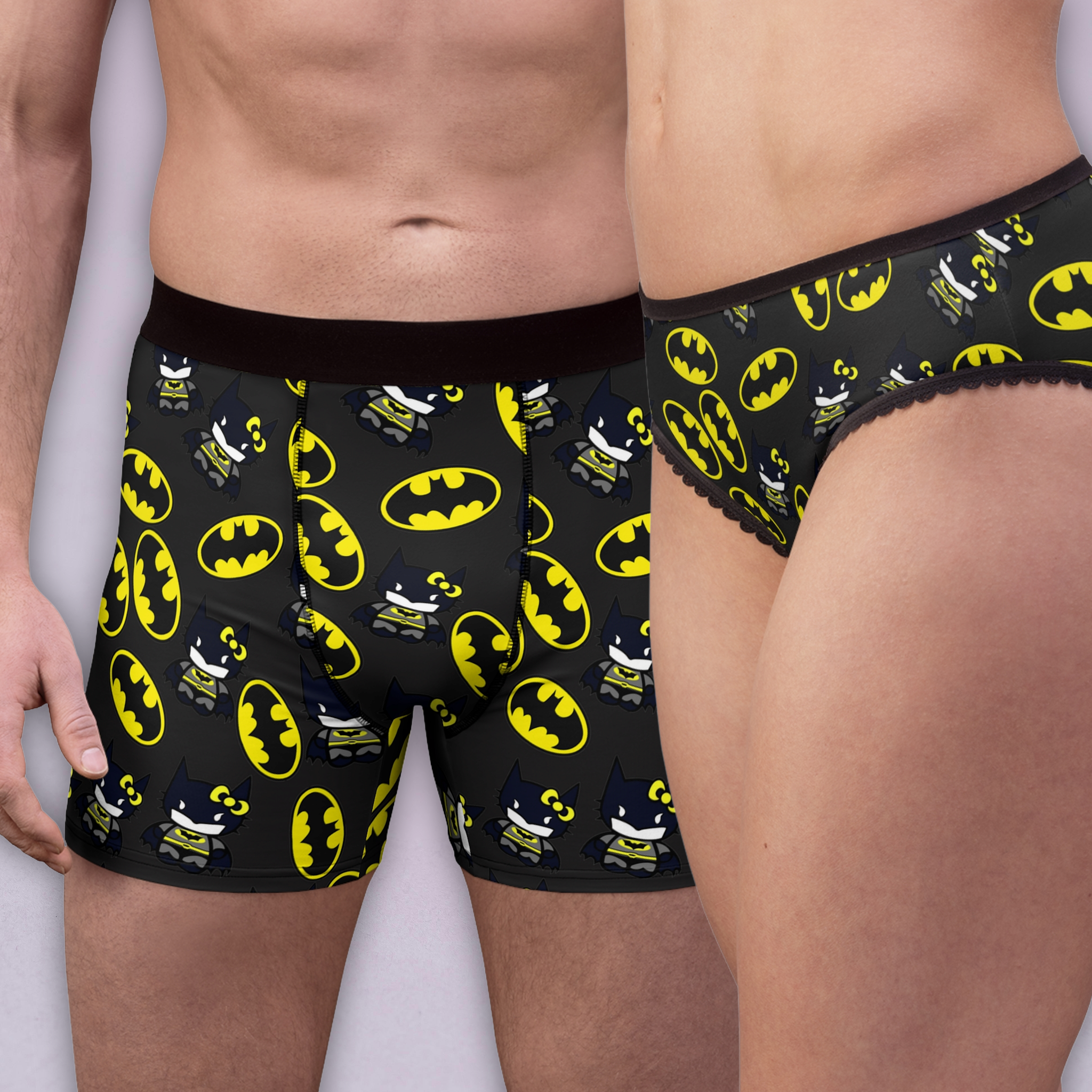 Couples matching batman kitty underwear set boxer & briefs