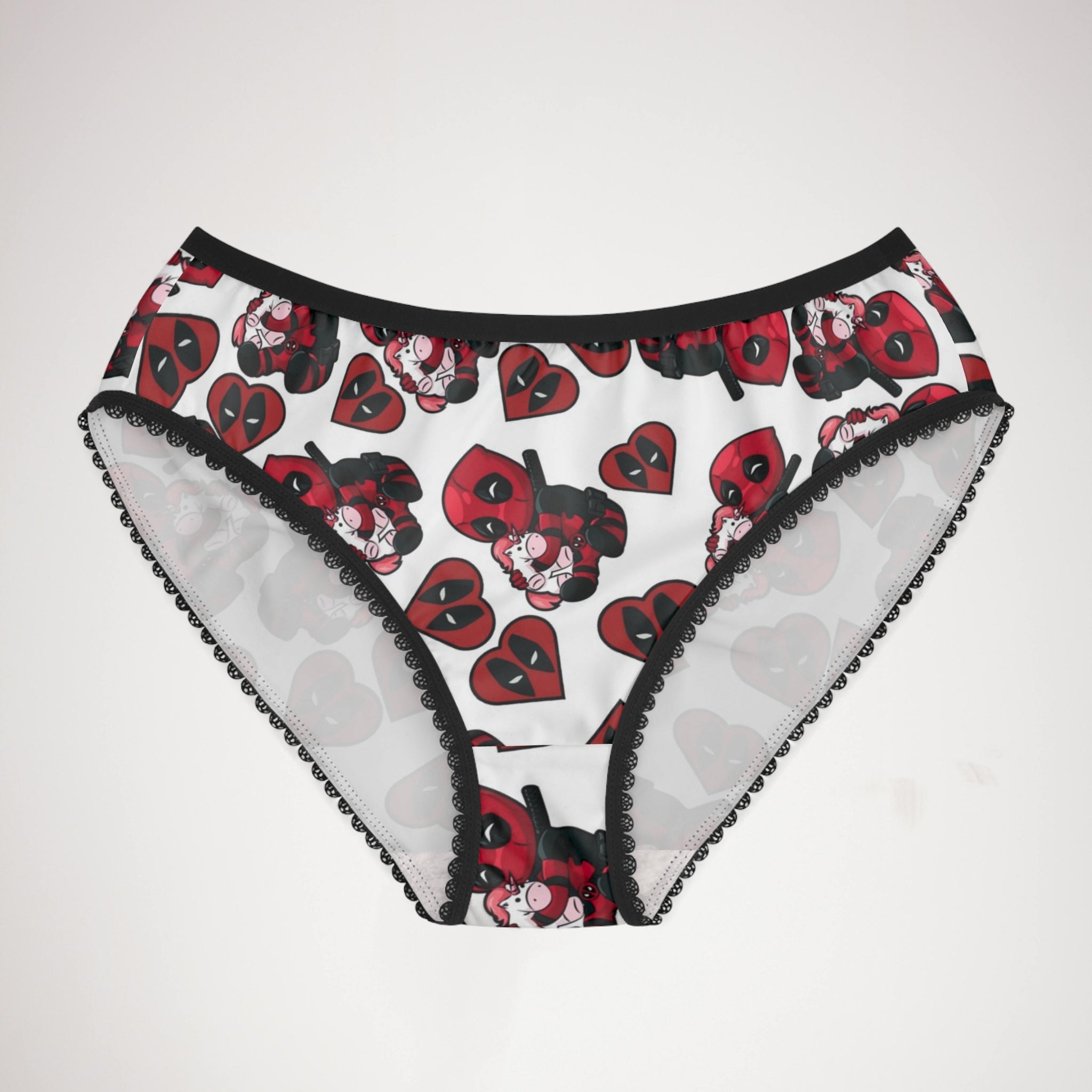 Women's briefs deadpool unicorn hearts valentine love white