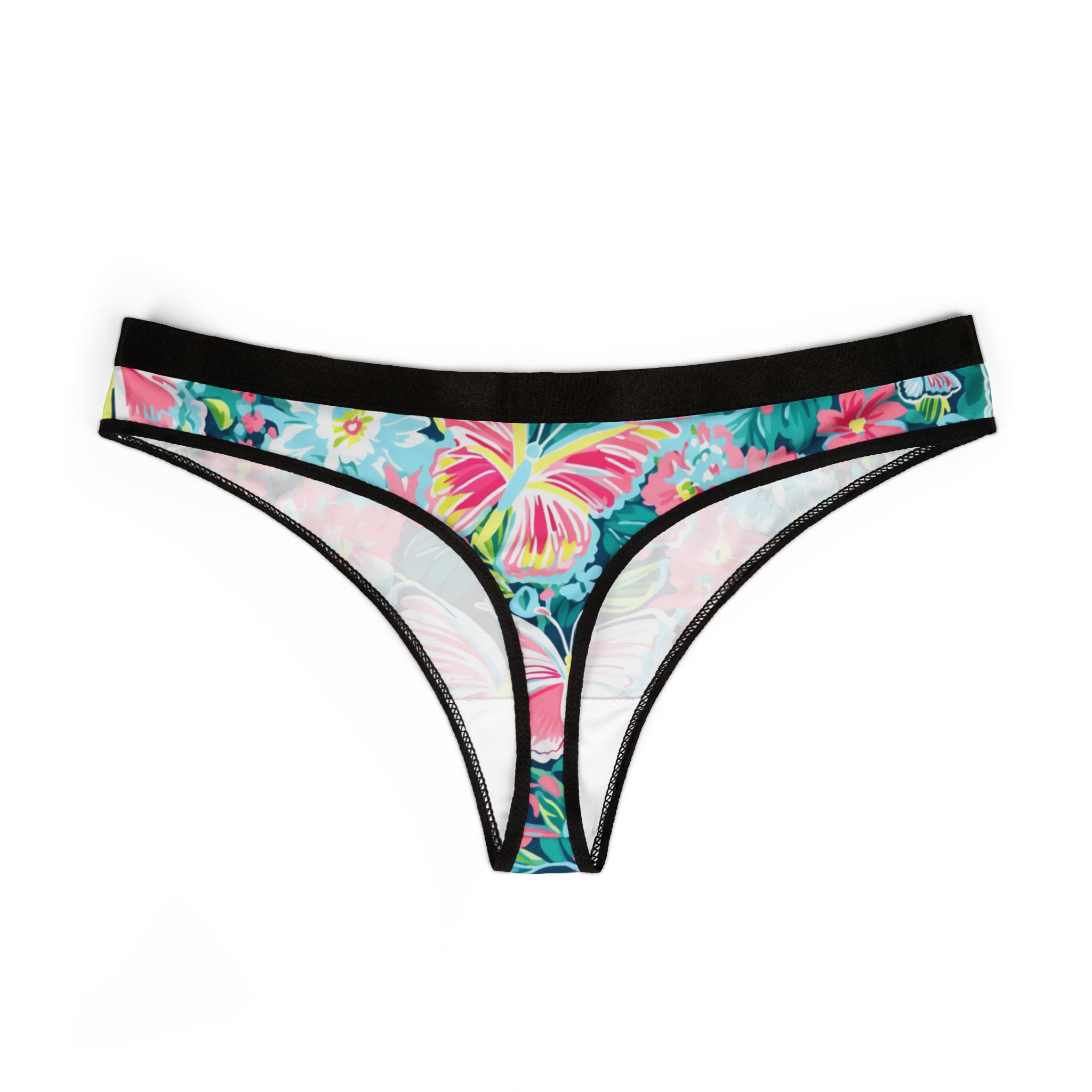 Women's thongs preppy butterflies