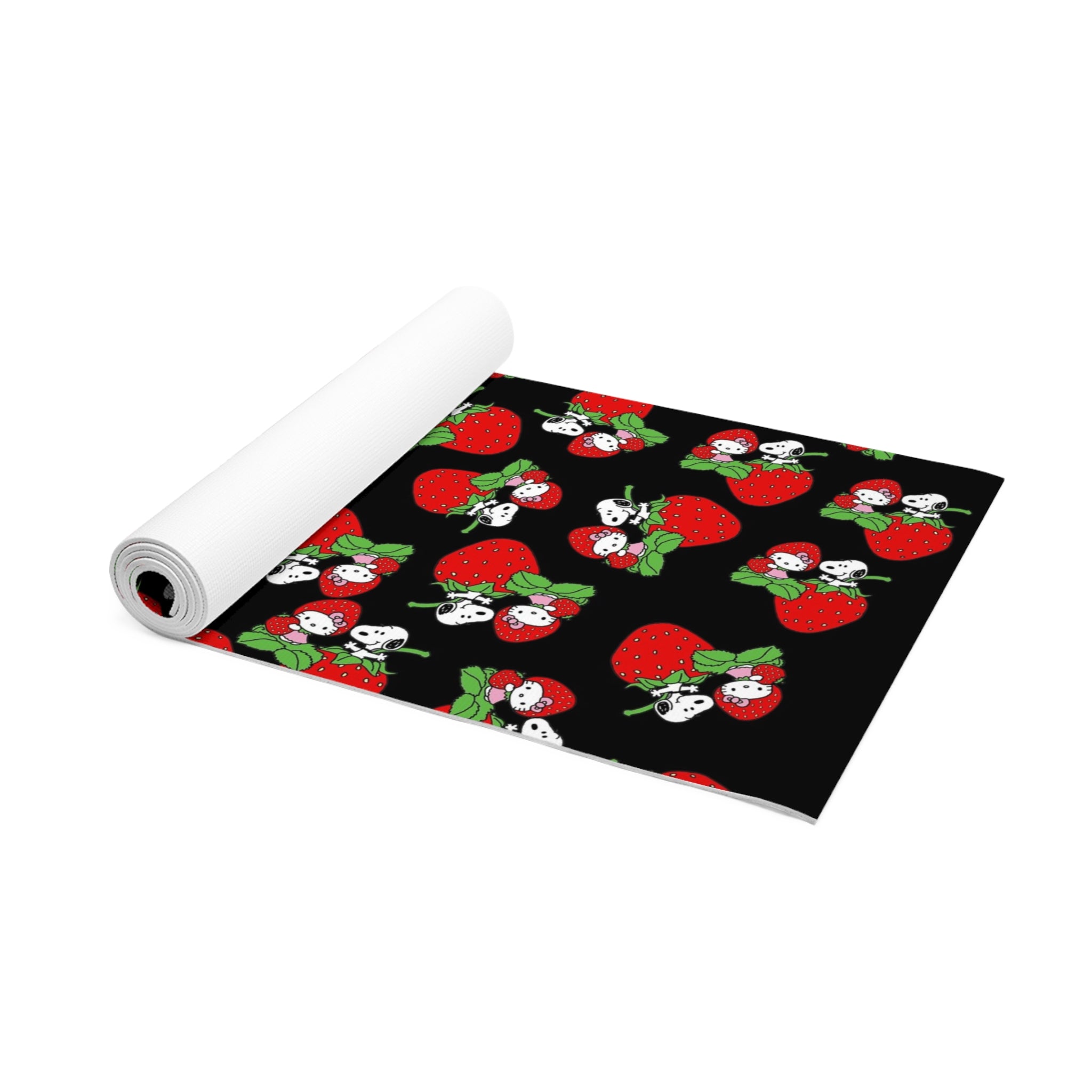 Foam yoga mat kitty snoopy strawberry valentine black