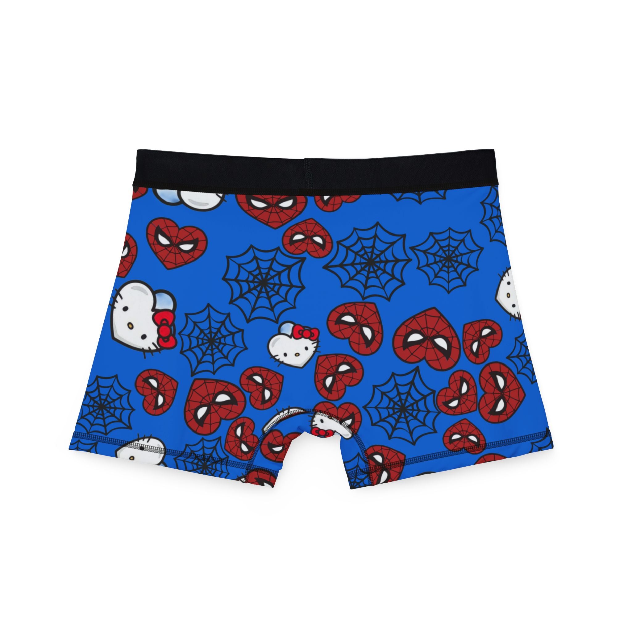 Men's boxers kitty spider web heart cyan