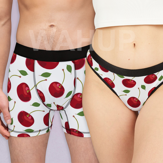 Matching underwear Cherry Fruit for couples boxer & thong set