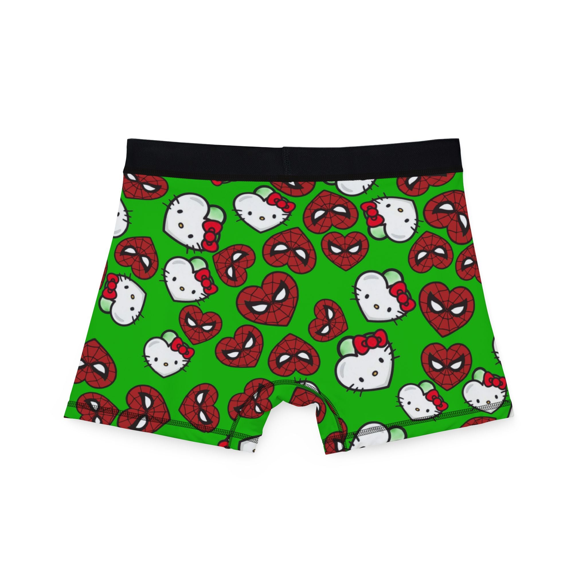 Men's boxers spider kitty double hearts green