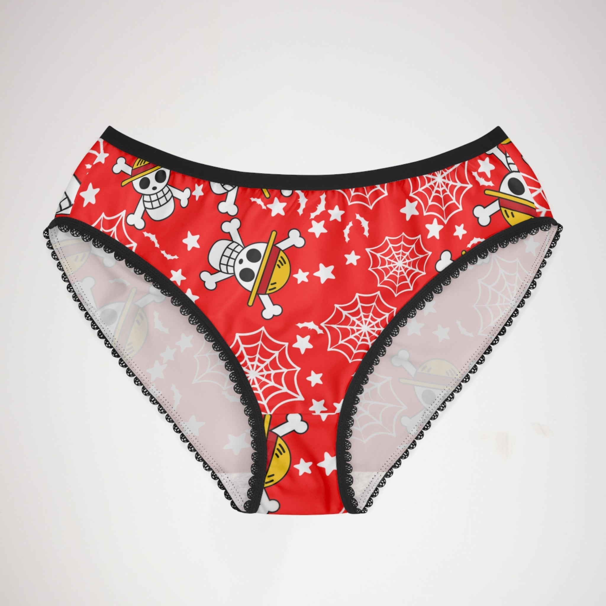 Women's briefs skull anime bats pumpkin halloween red