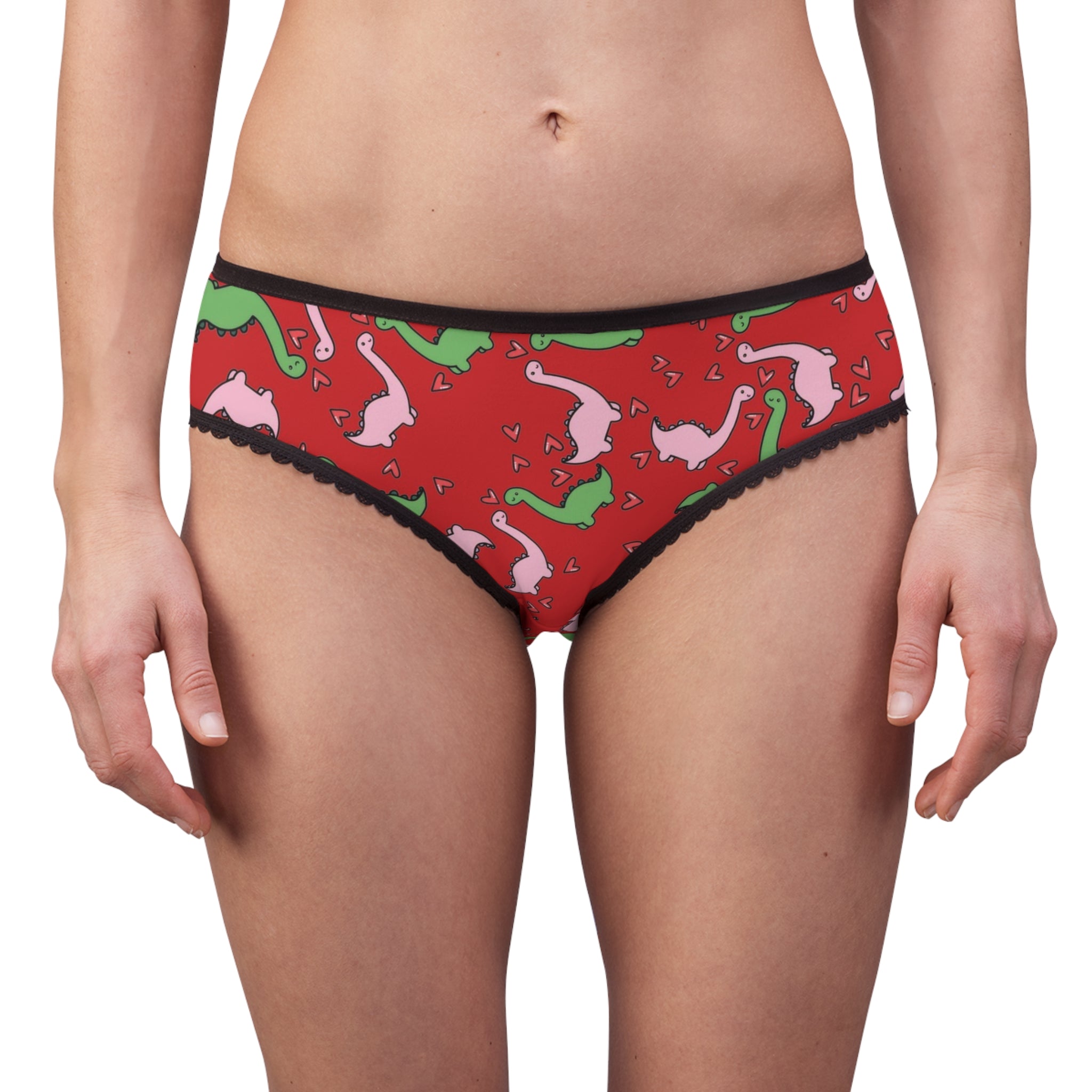 Women's briefs dinosaur valentine heart red