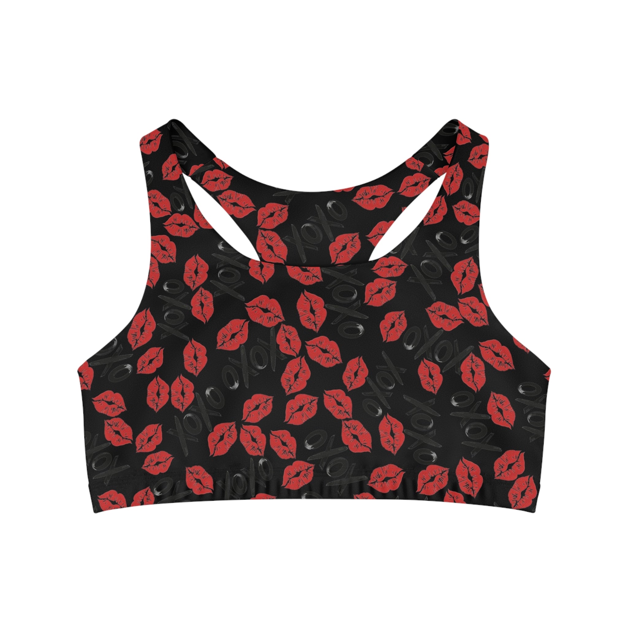 Sports bra xoxo kiss valentine black