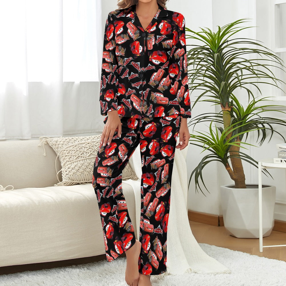 Women's Pajama Set funny mcqueen black