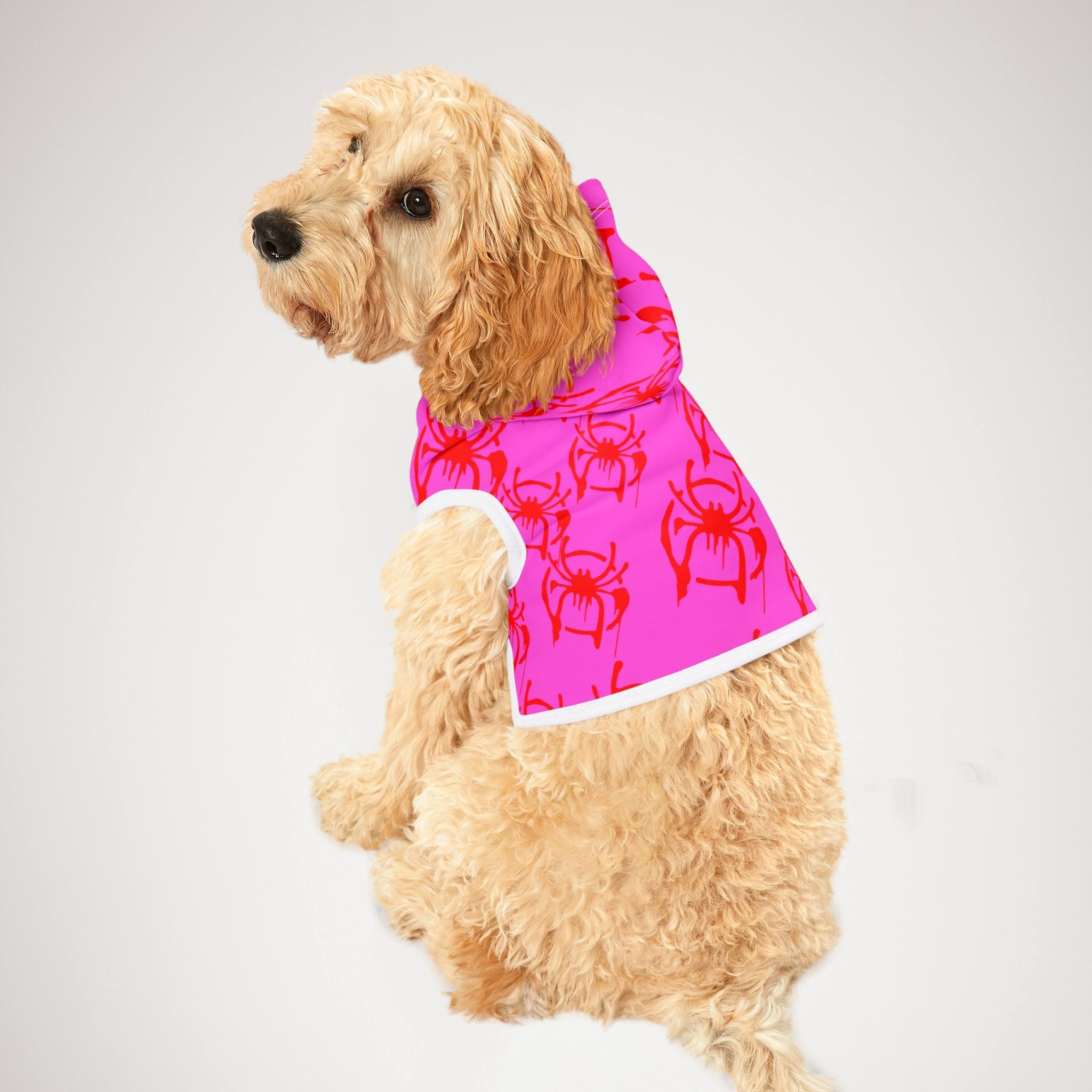 Pet hoodie only spider web pink