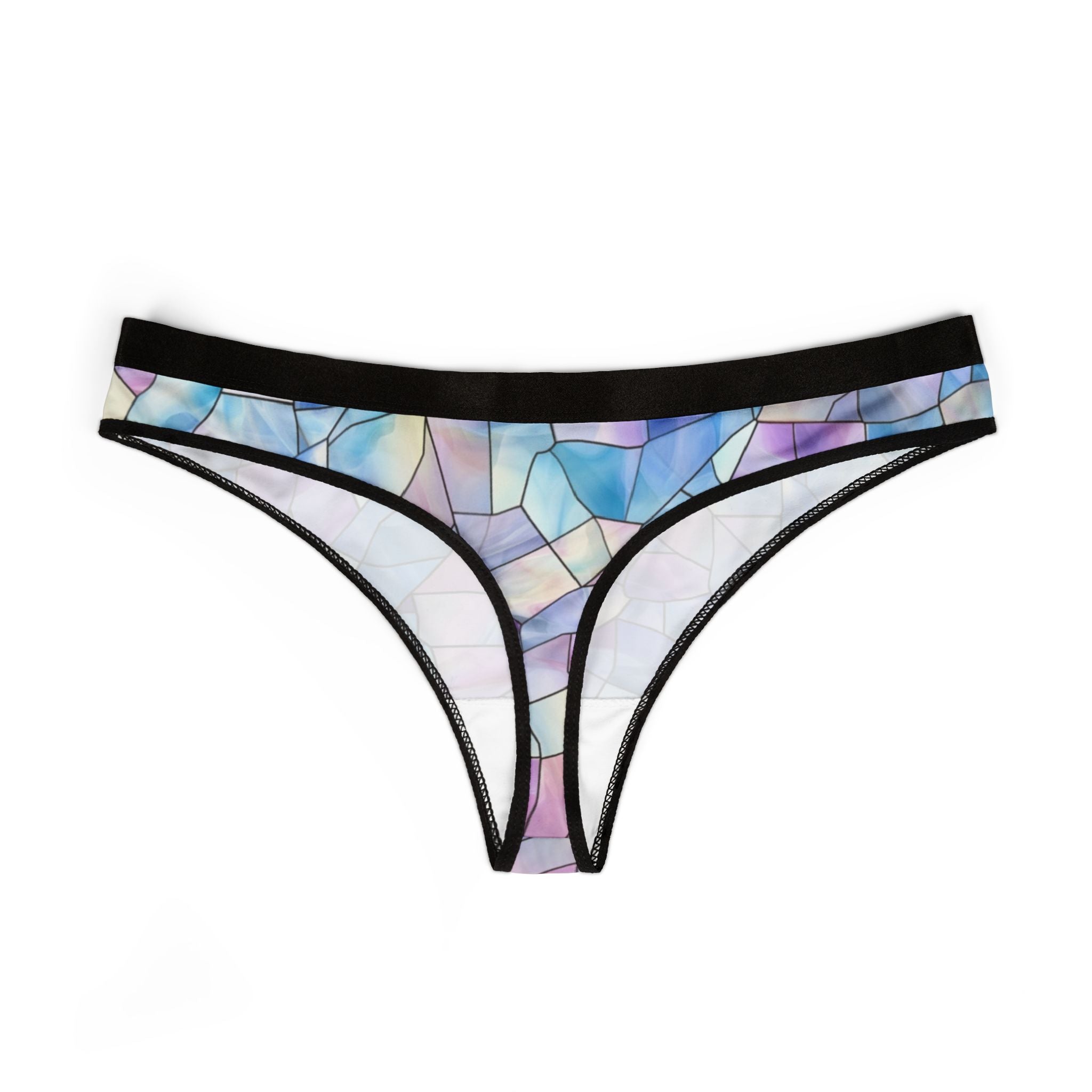 Women's thongs pastel stained glass