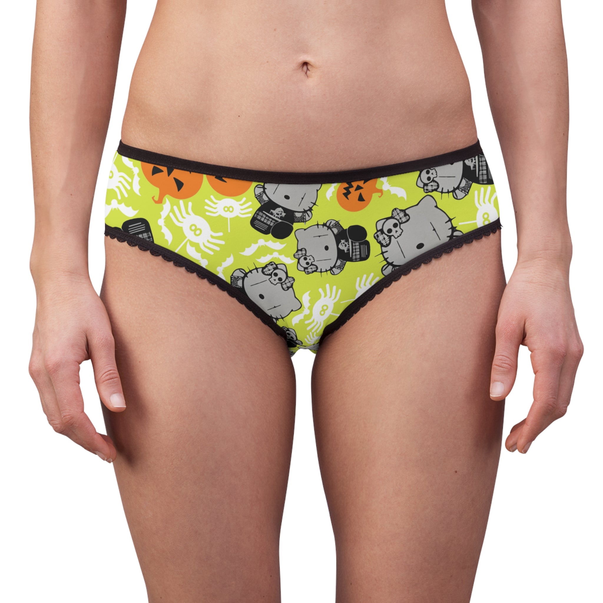 Women's briefs kitty blank pumpkin halloween yellow