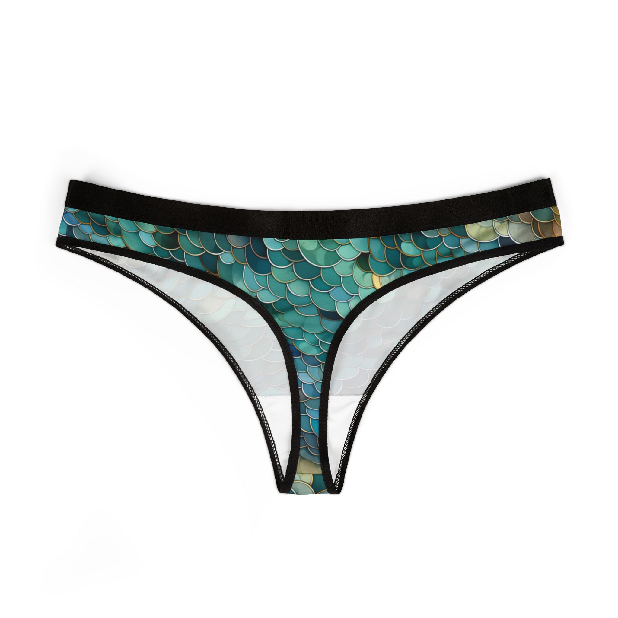 Women's thongs mermaid scales