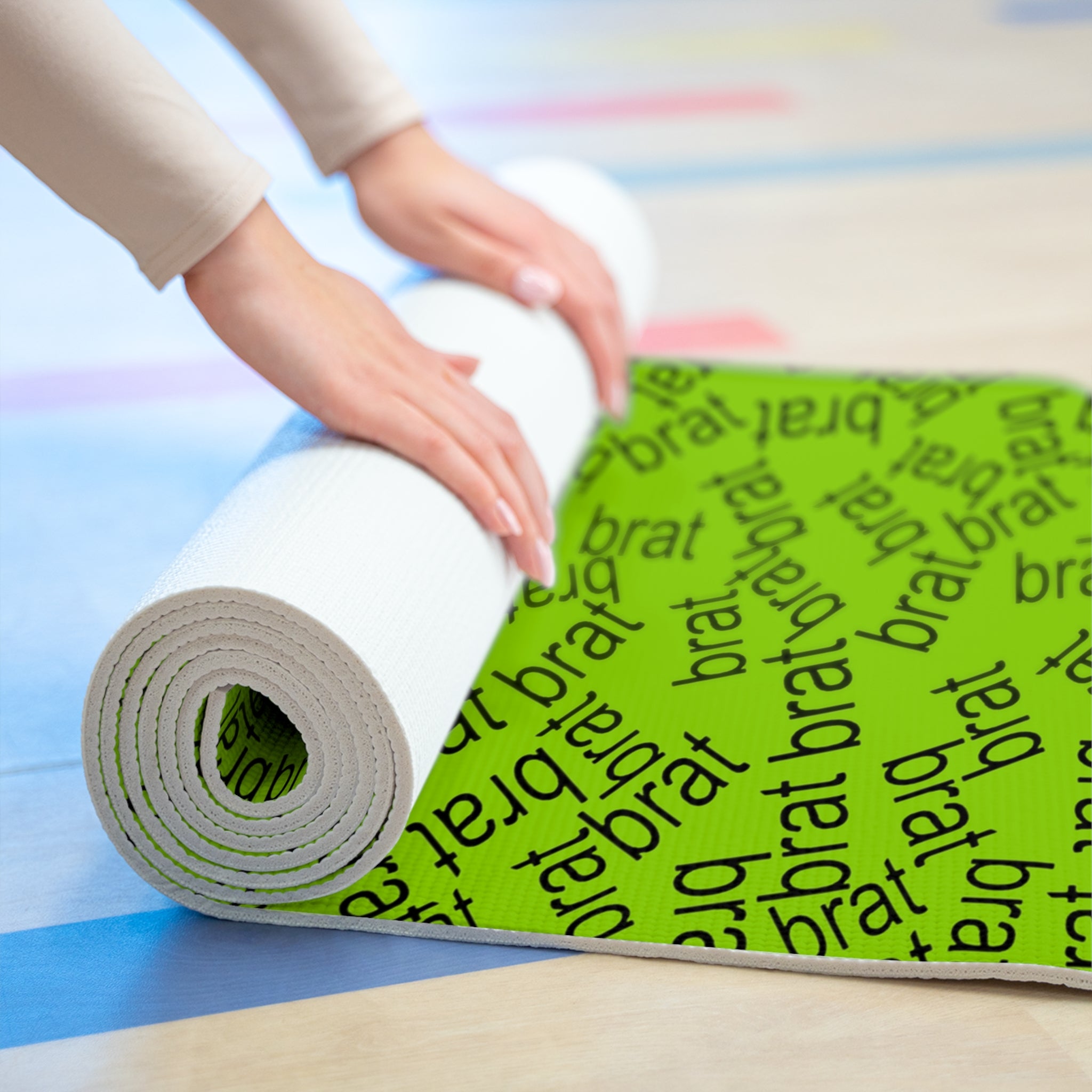 Foam yoga mat brat charli xcx green