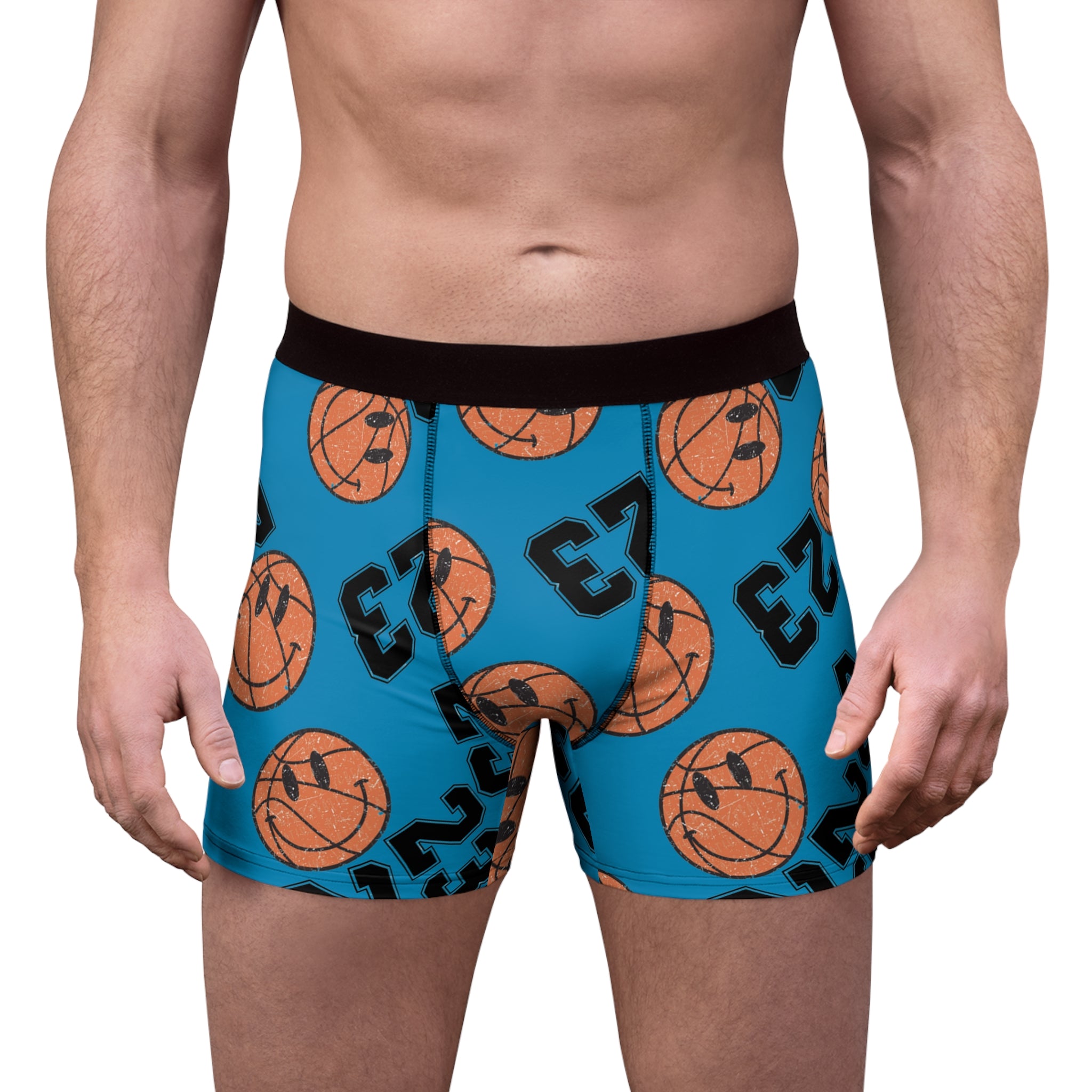 Men's boxer briefs number   basketball cyan