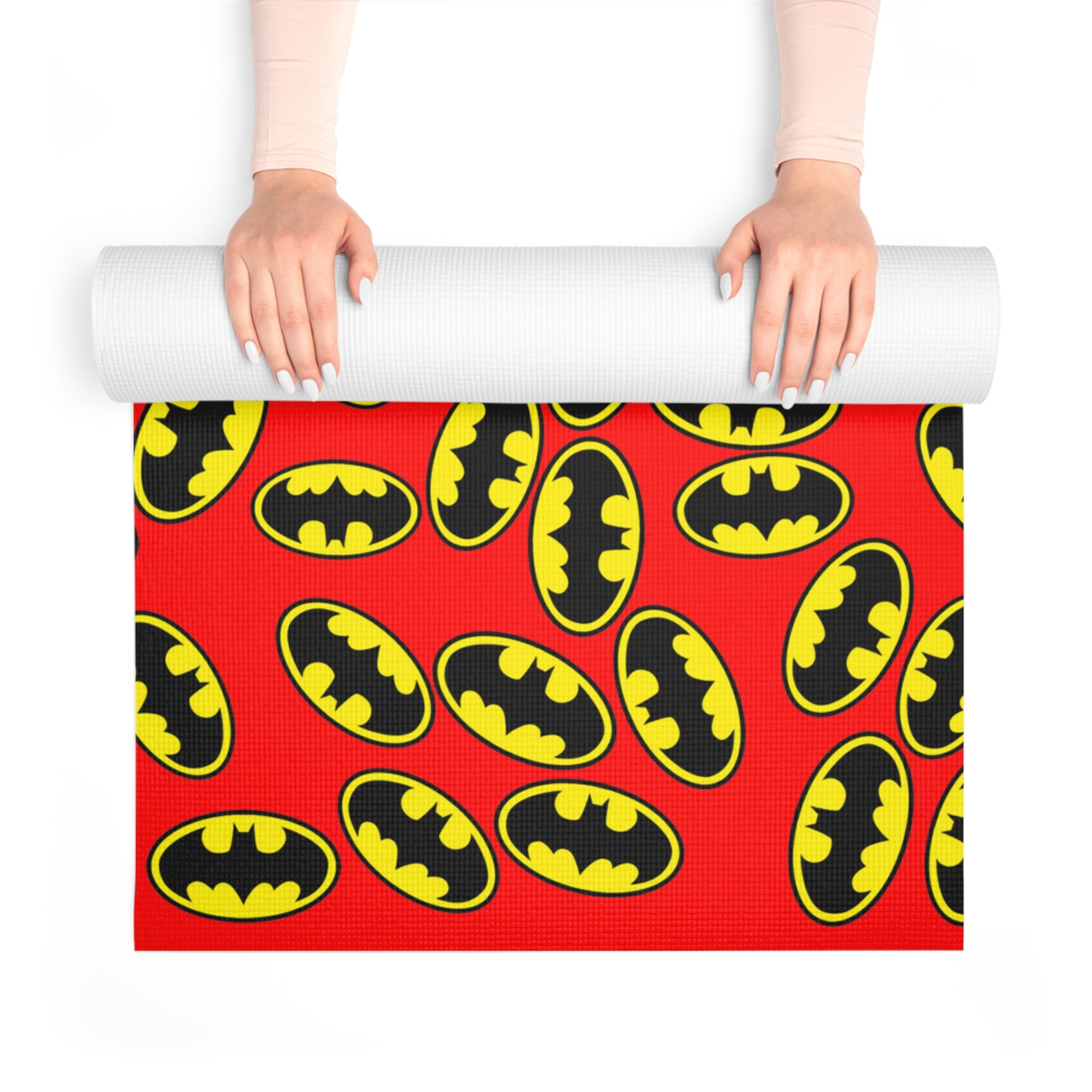 Foam yoga mat batman red