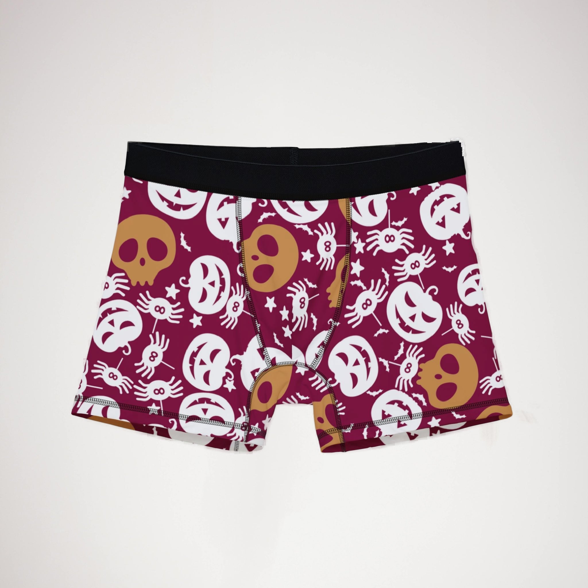 Men's boxers halloween pumpkin spider web berry