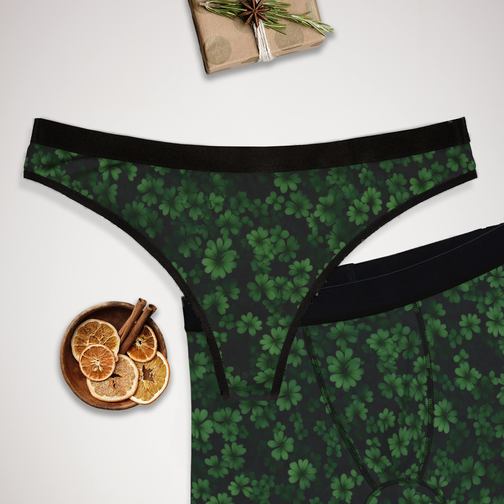 Matching underwear St Patricks Day One for couples boxer & thong set