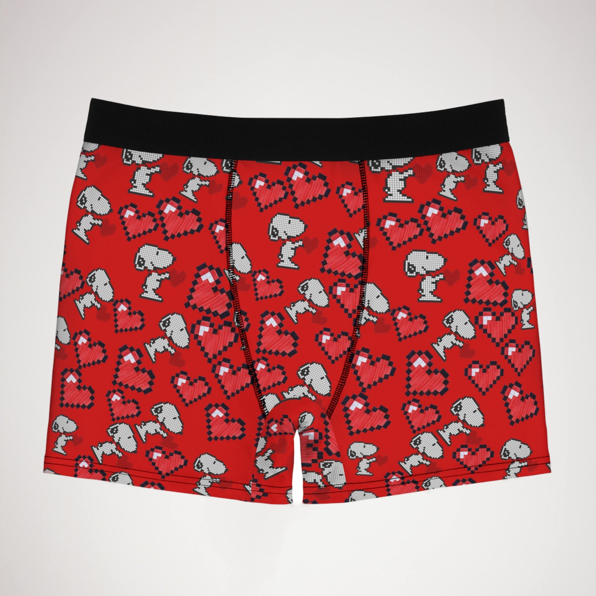 Men's boxer briefs snoopy hearts valentine red