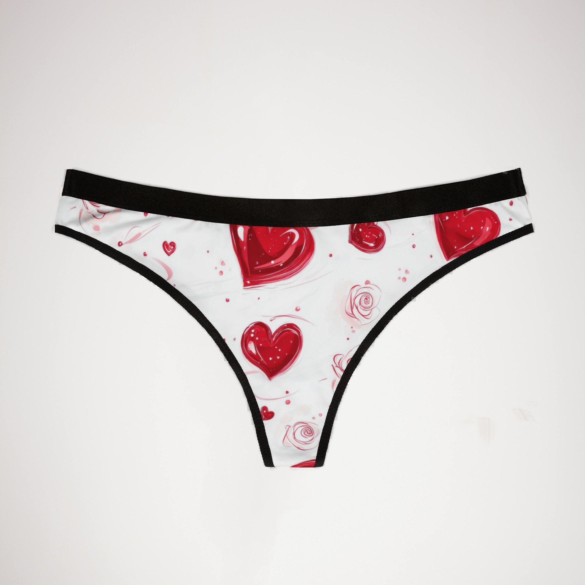 Women's thongs valentine red heart one one