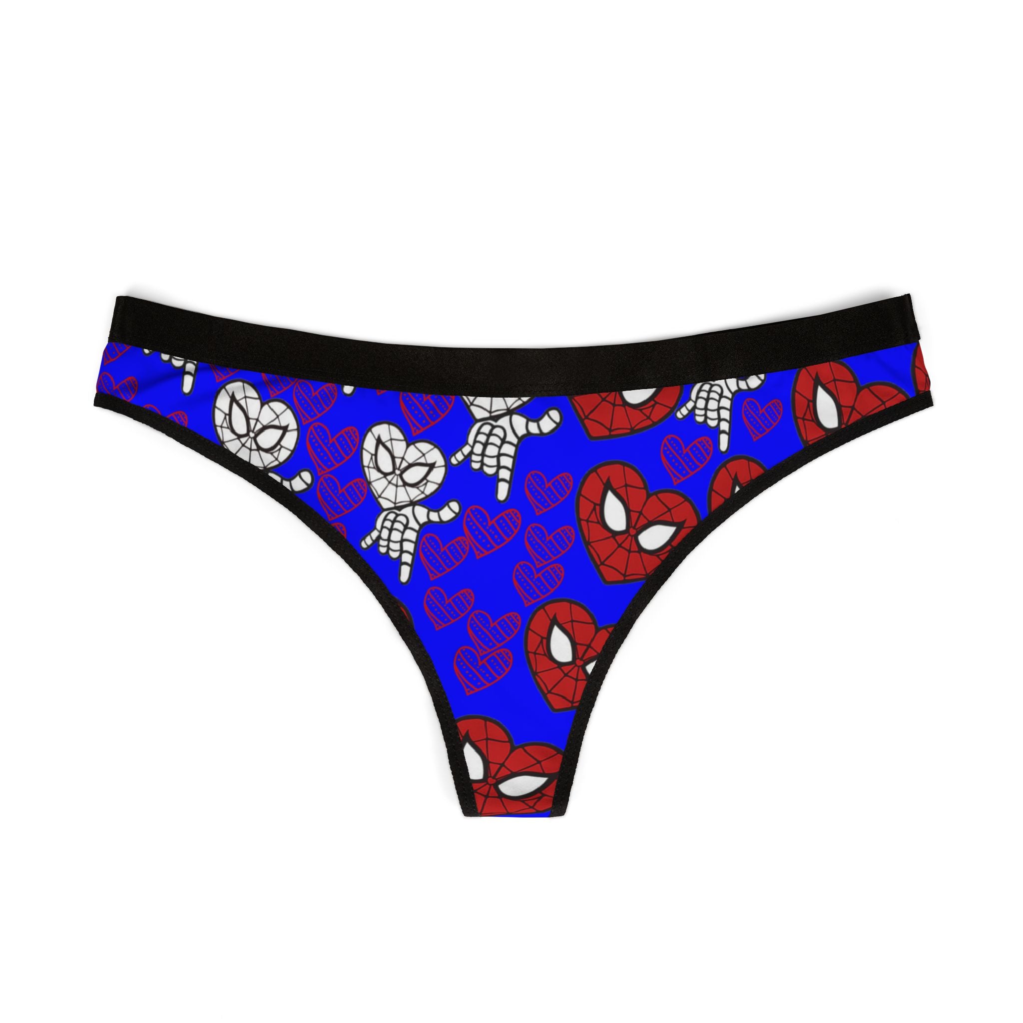 Women's thongs spider heart blue