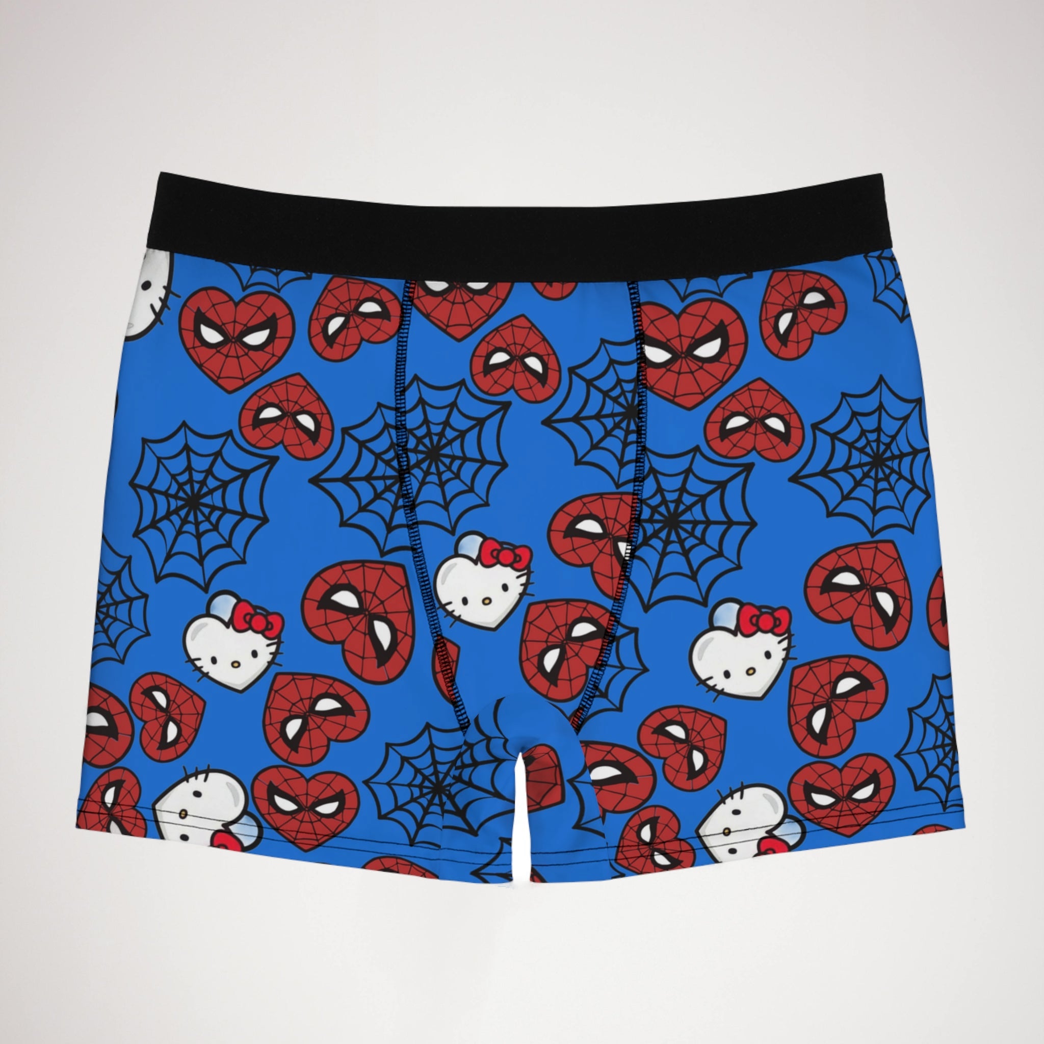 Men's boxer briefs kitty spider web heart cyan