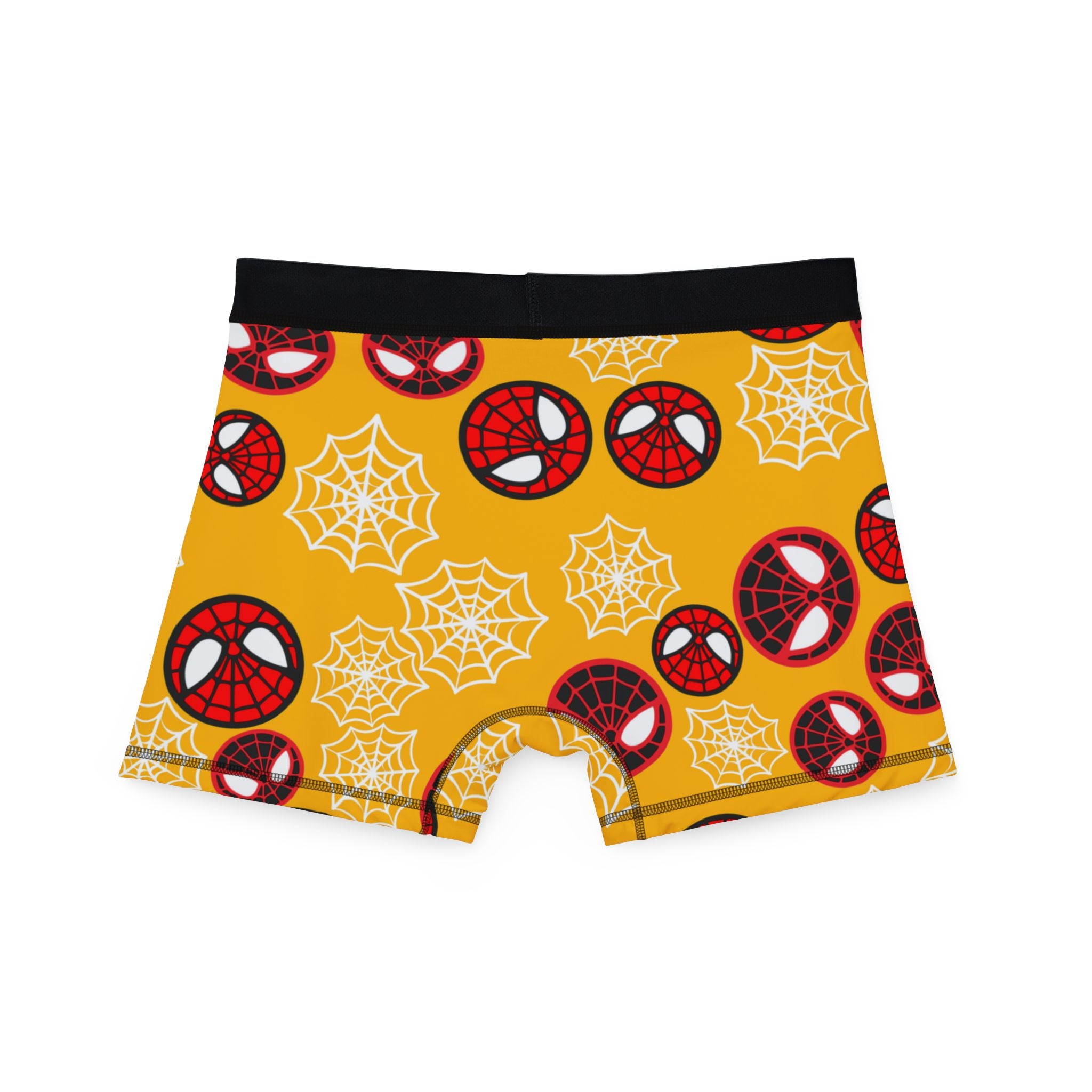 Men's boxers spider circle web yellow