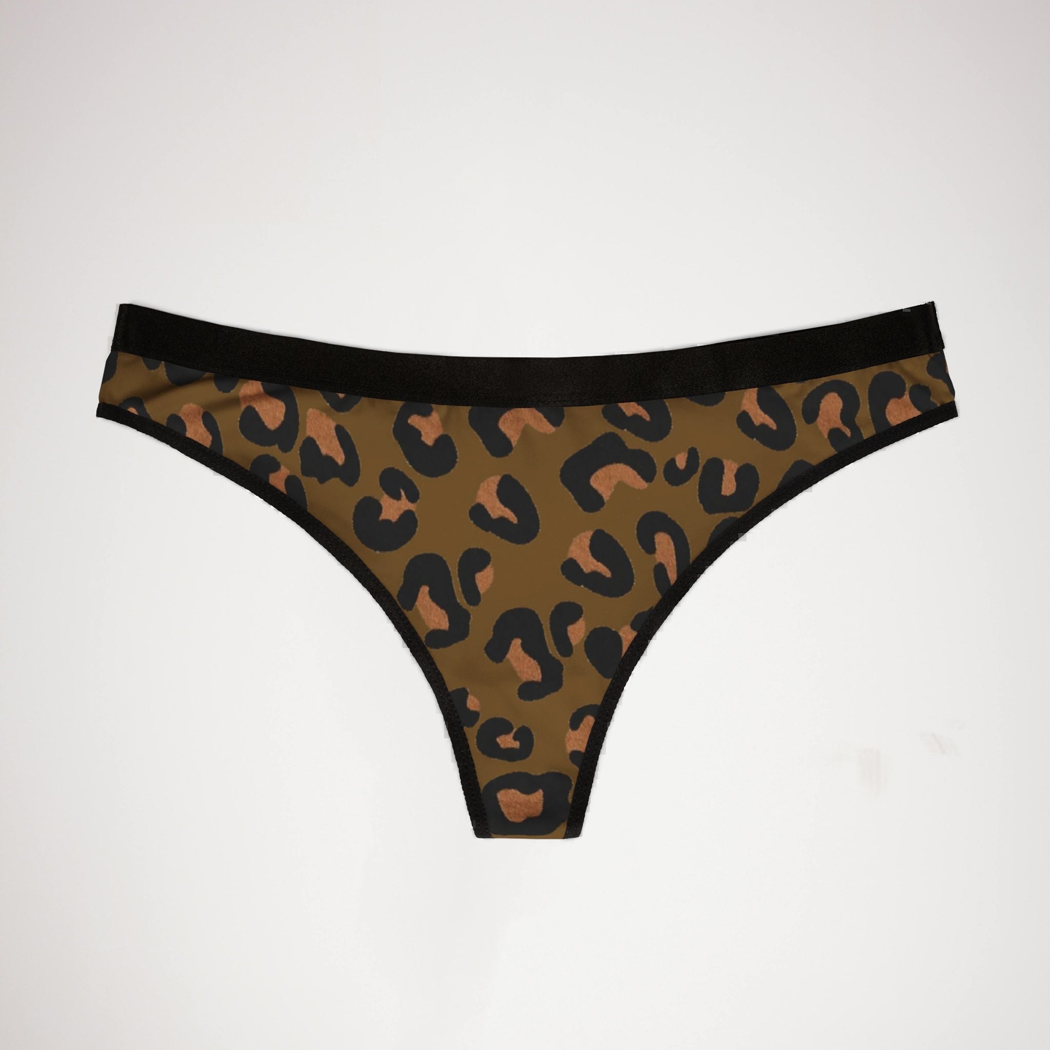 Women's thongs leopard paws brown