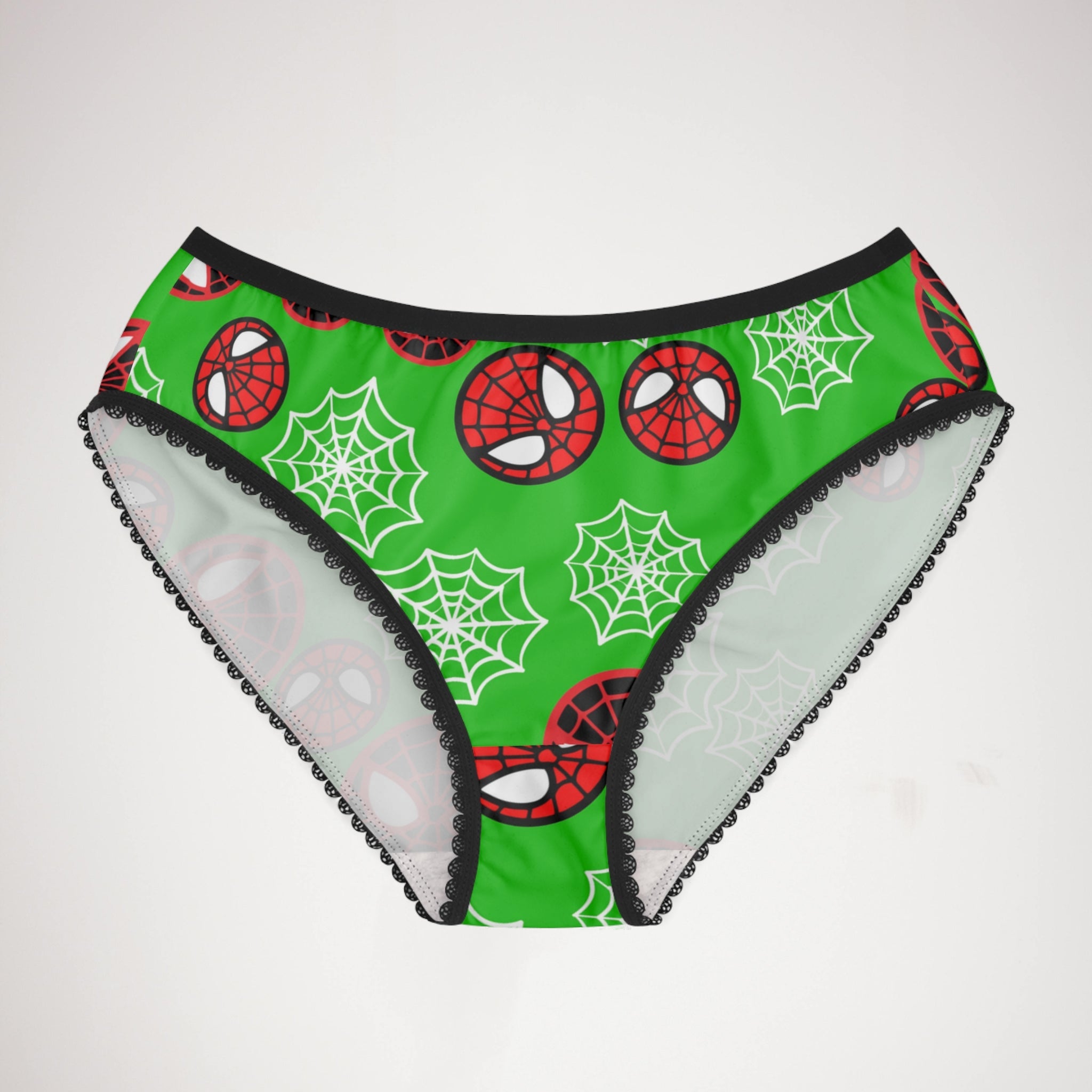 Women's briefs spider circle web green