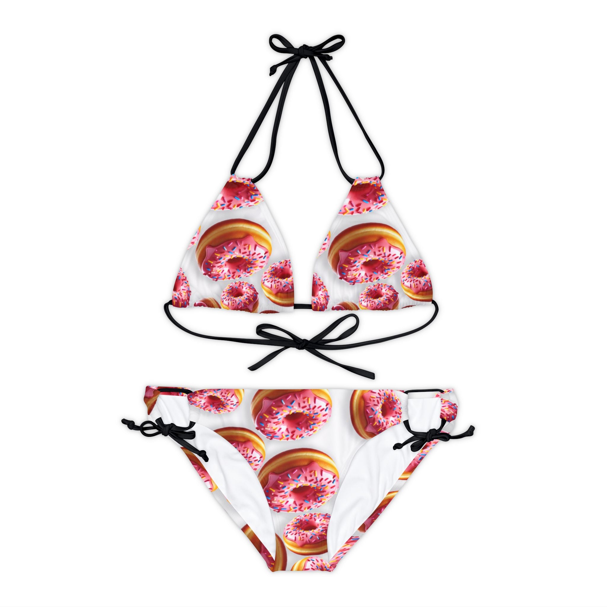 Strappy bikini set donut white