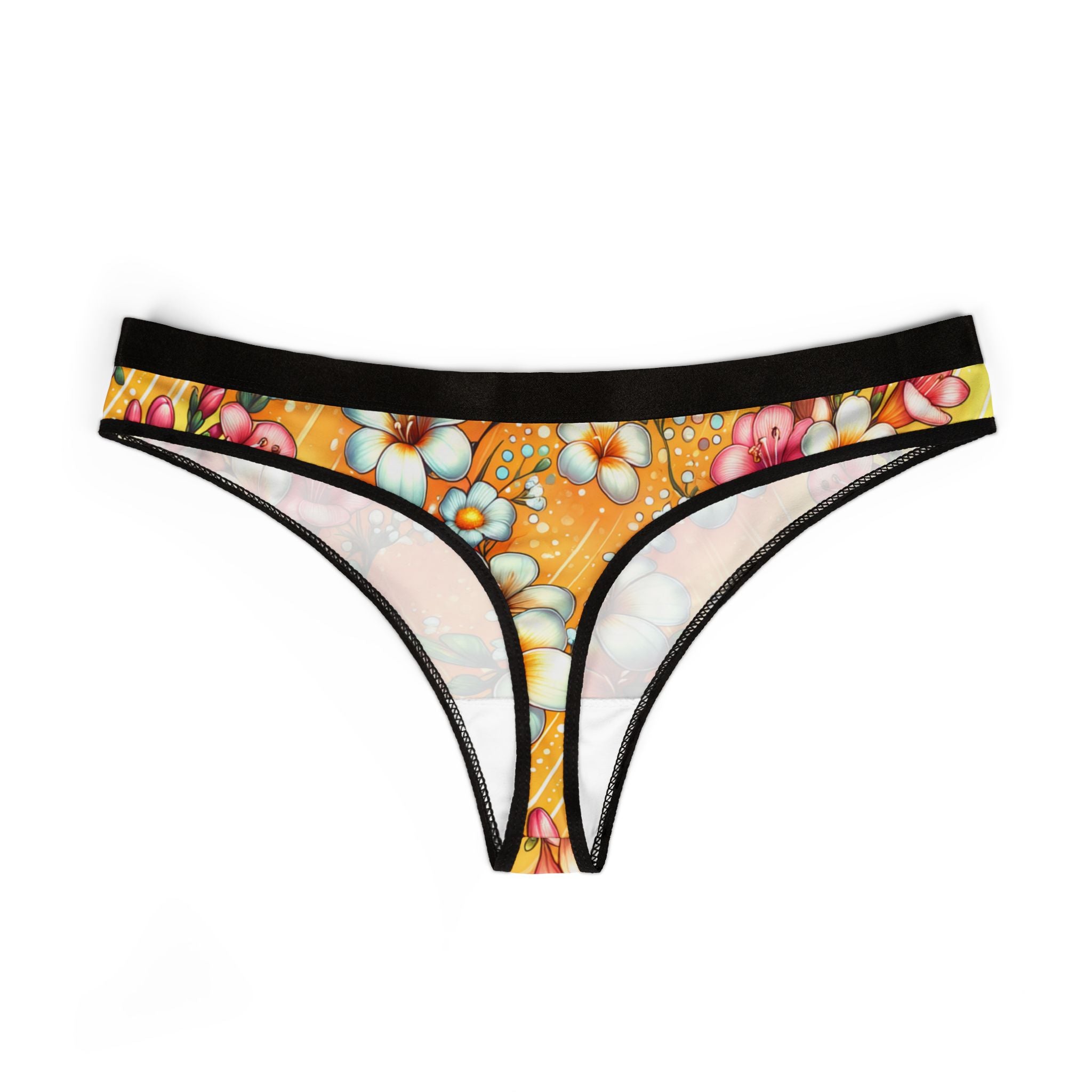 Women's thongs vibrant spring floral