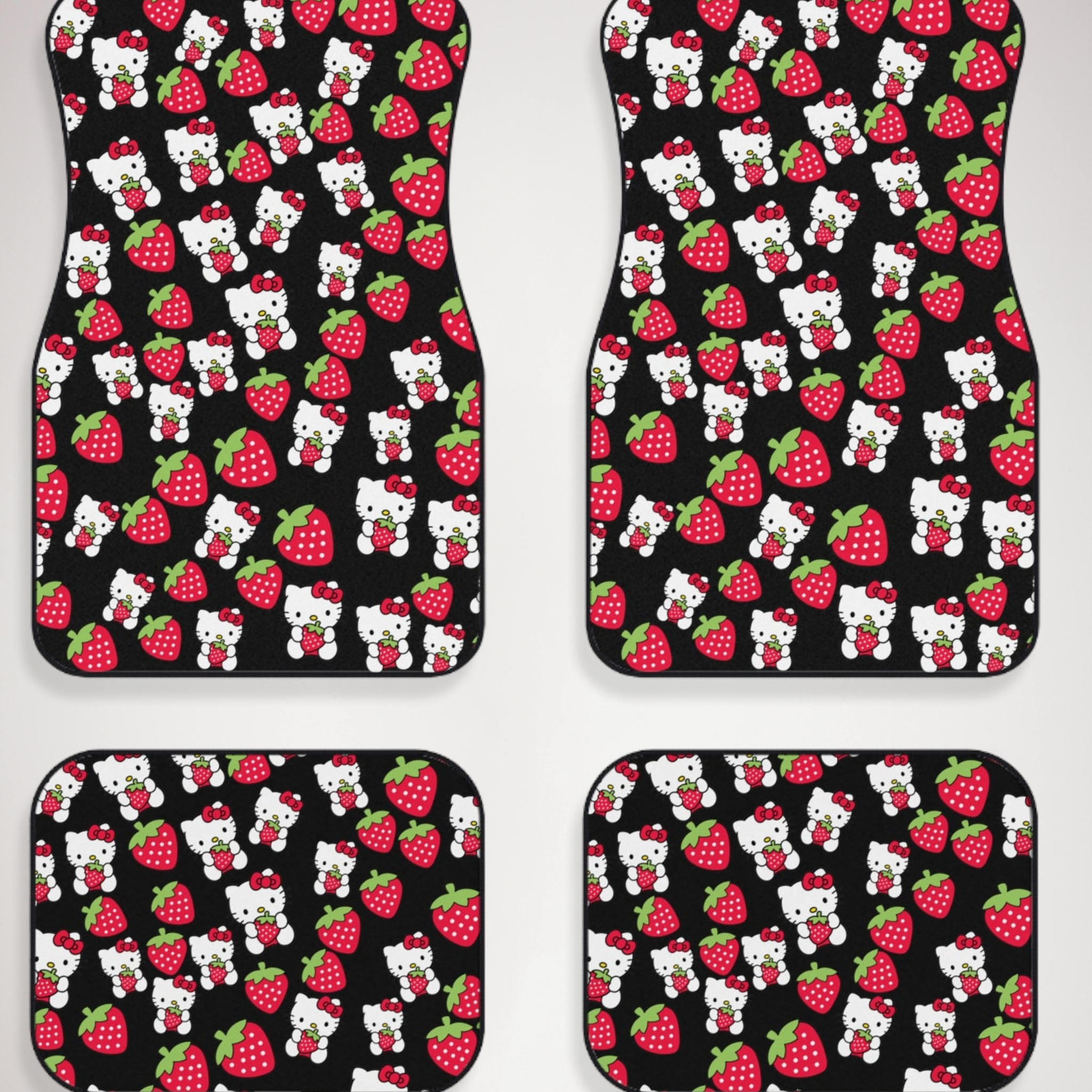 Car Mats kitty strawberry valentine love