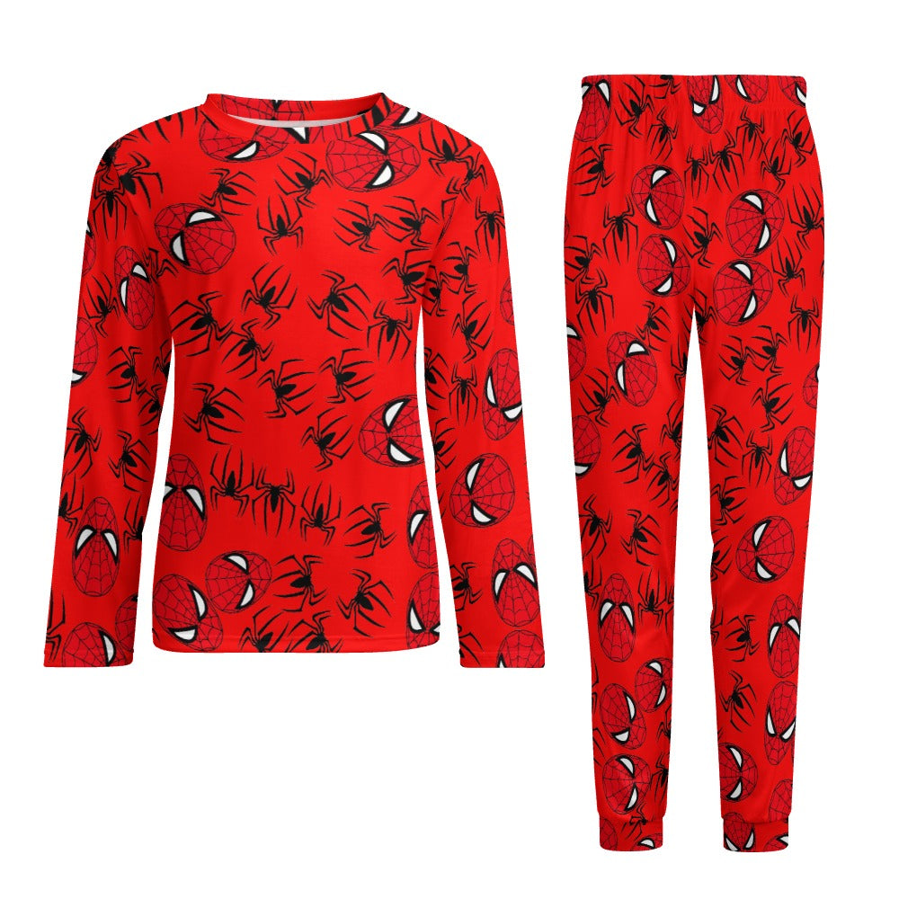 Men's Pajama suit spider web red