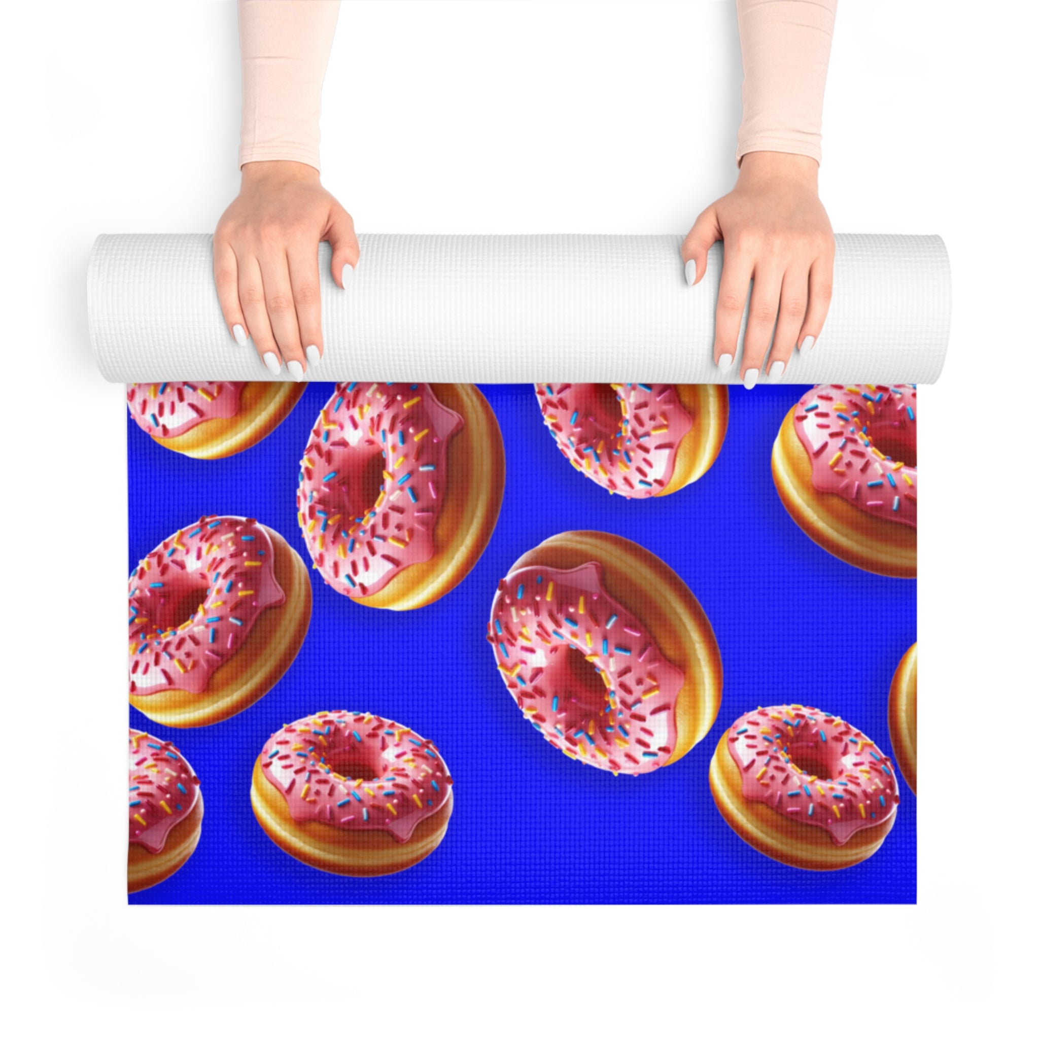 Foam yoga mat donut blue