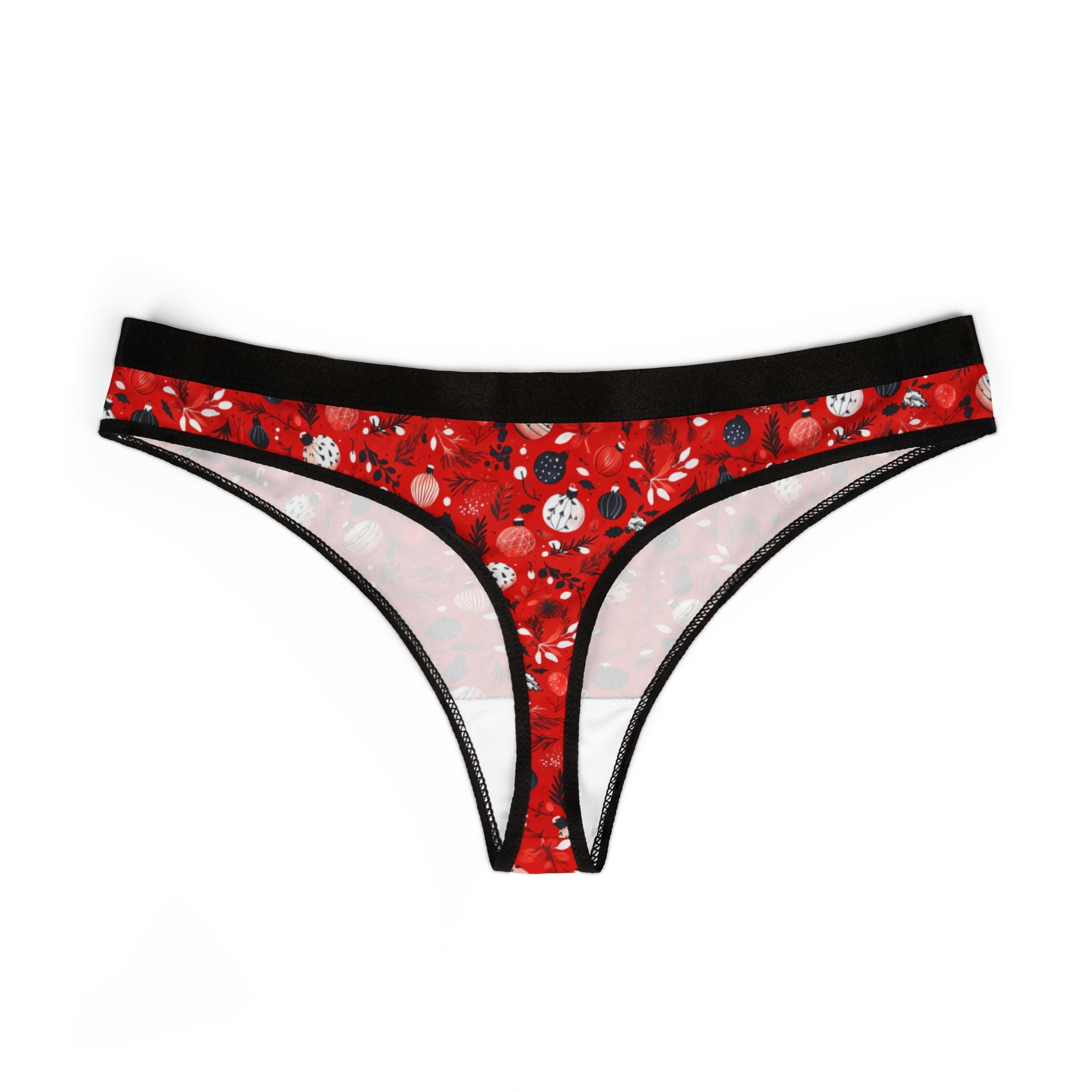 Women's thongs red coquette christmas