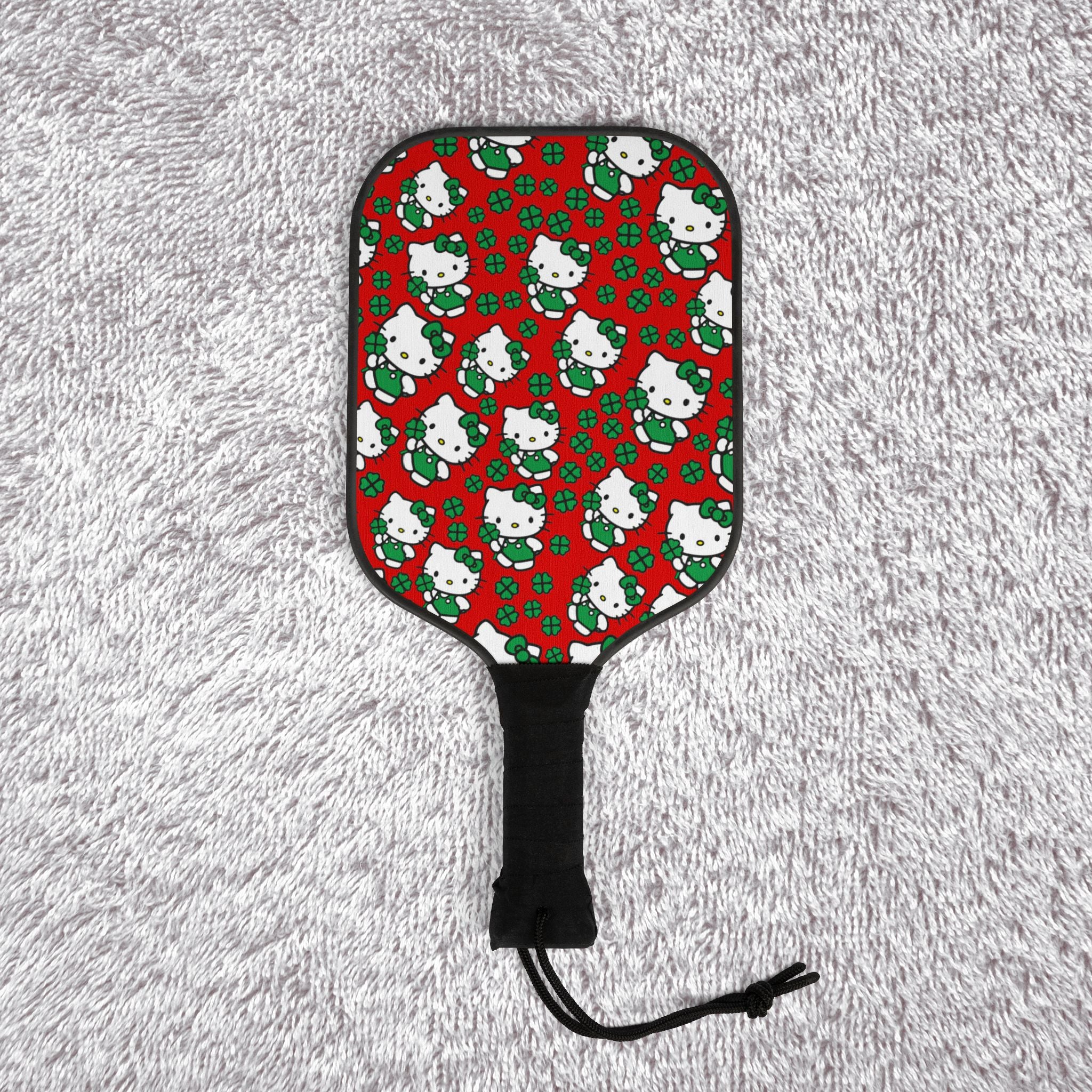 Pickleball kit (2 paddles + 2 balls + transparent bag) kitty saint patrick lucky red