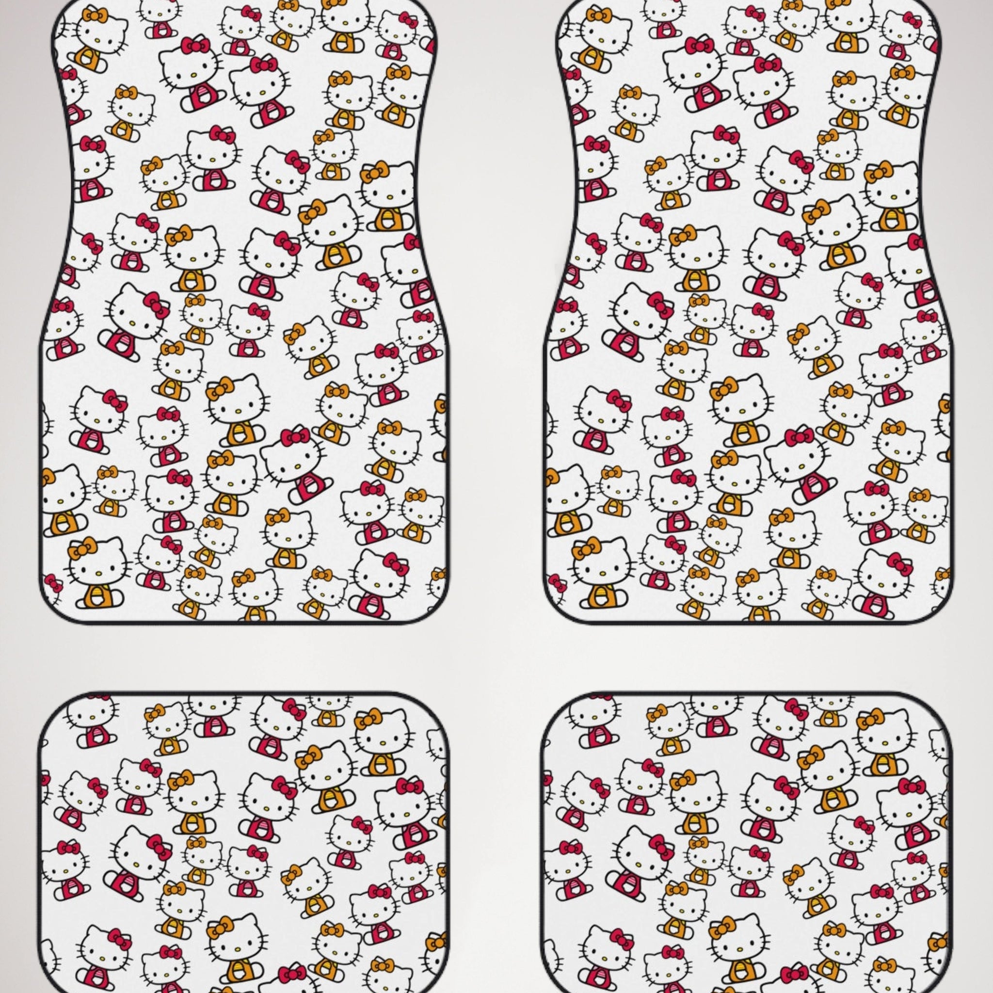 Car mats (set of 4) kitty two colors white