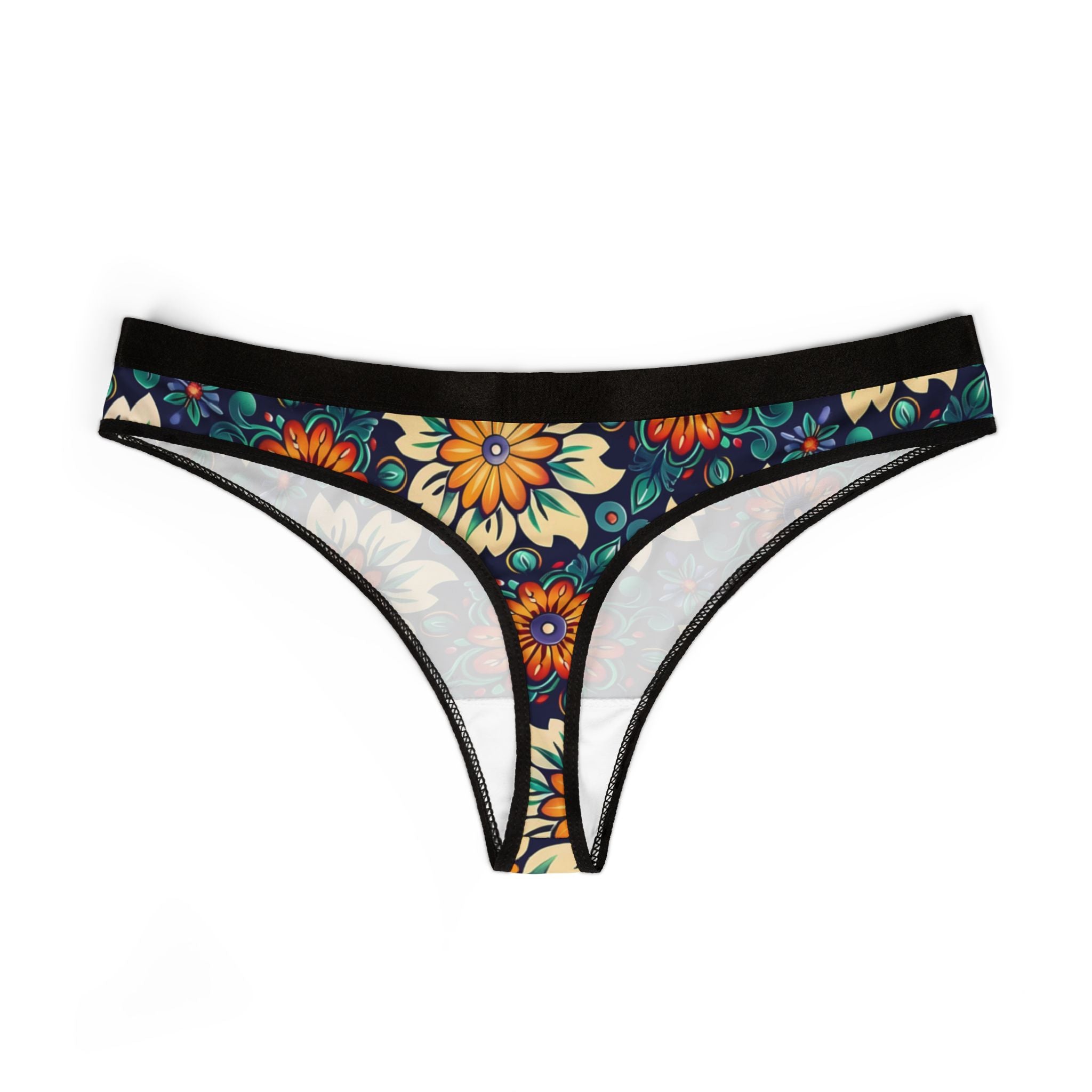 Women's thongs mexican flower one