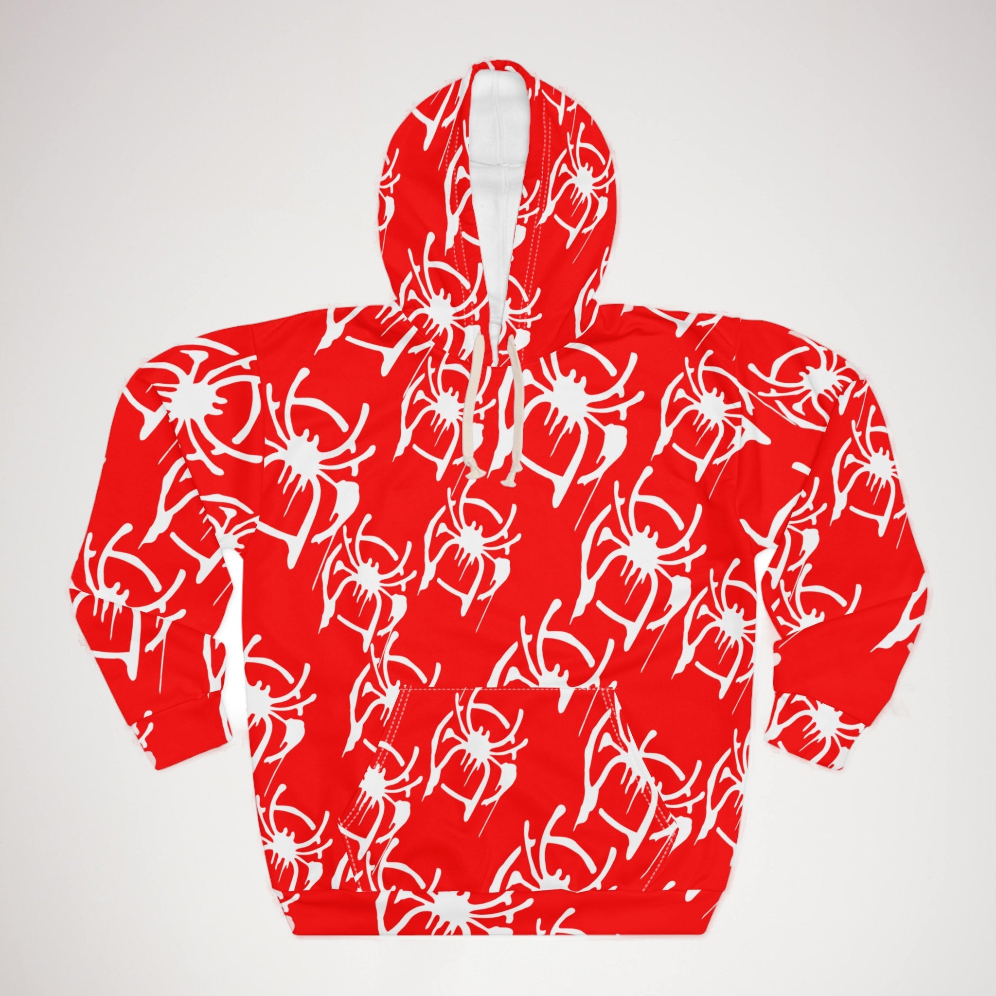 Unisex pullover hoodie only spider web red