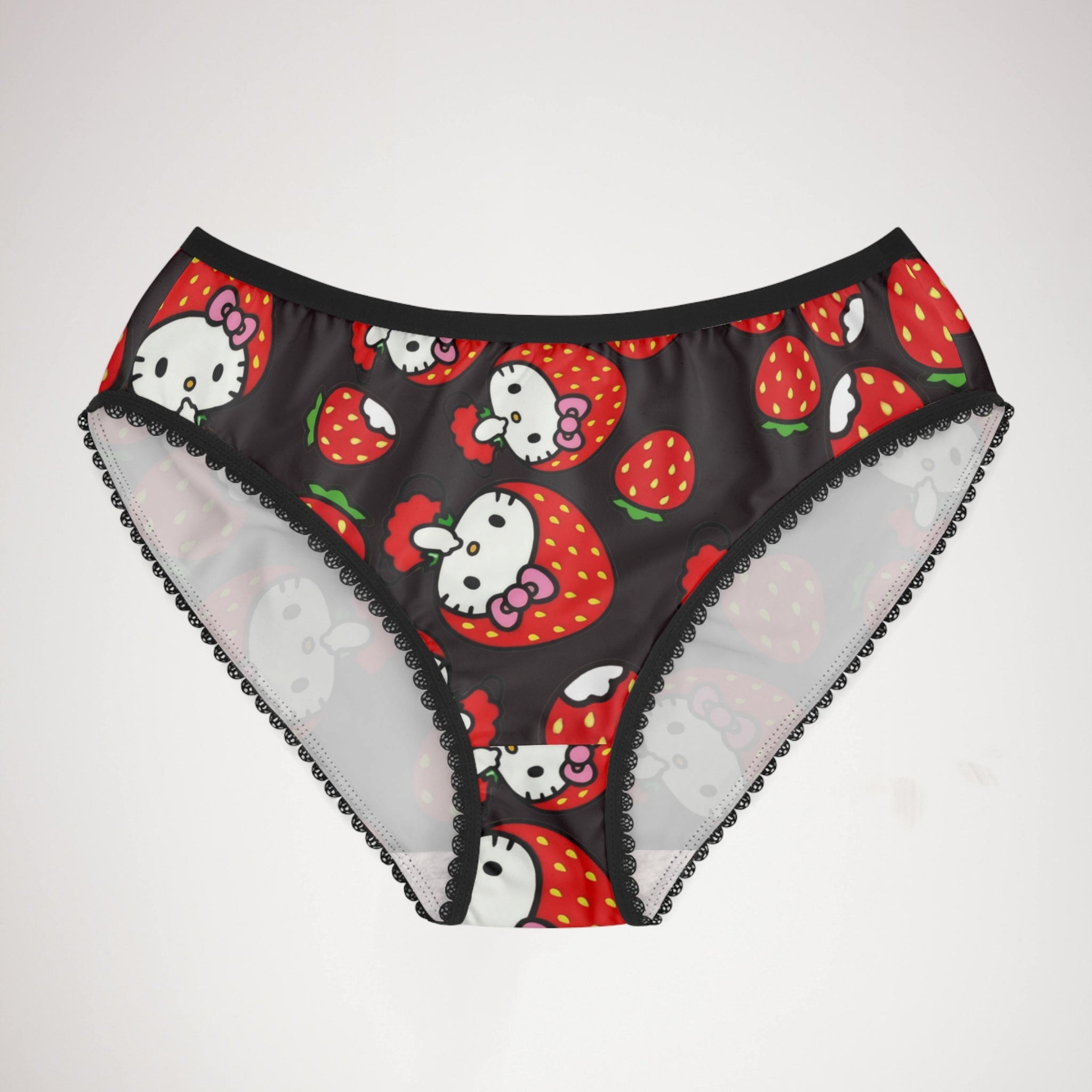 Women's briefs kitty strawberry valentine black