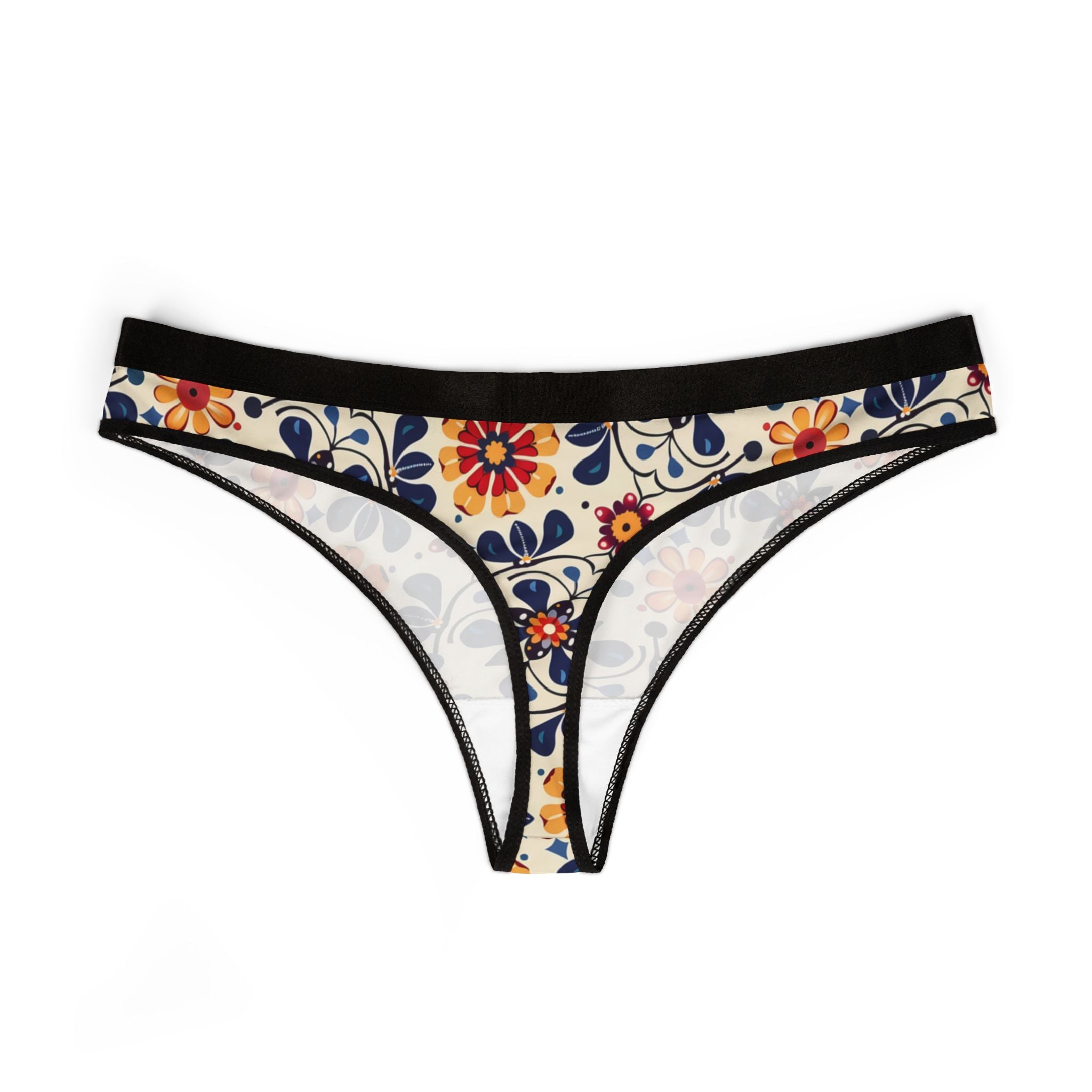 Women's thongs mexican flower