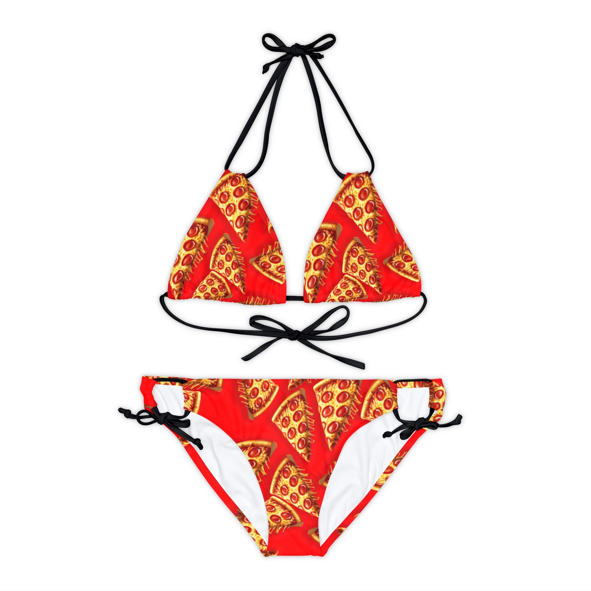 Strappy bikini set pizza red