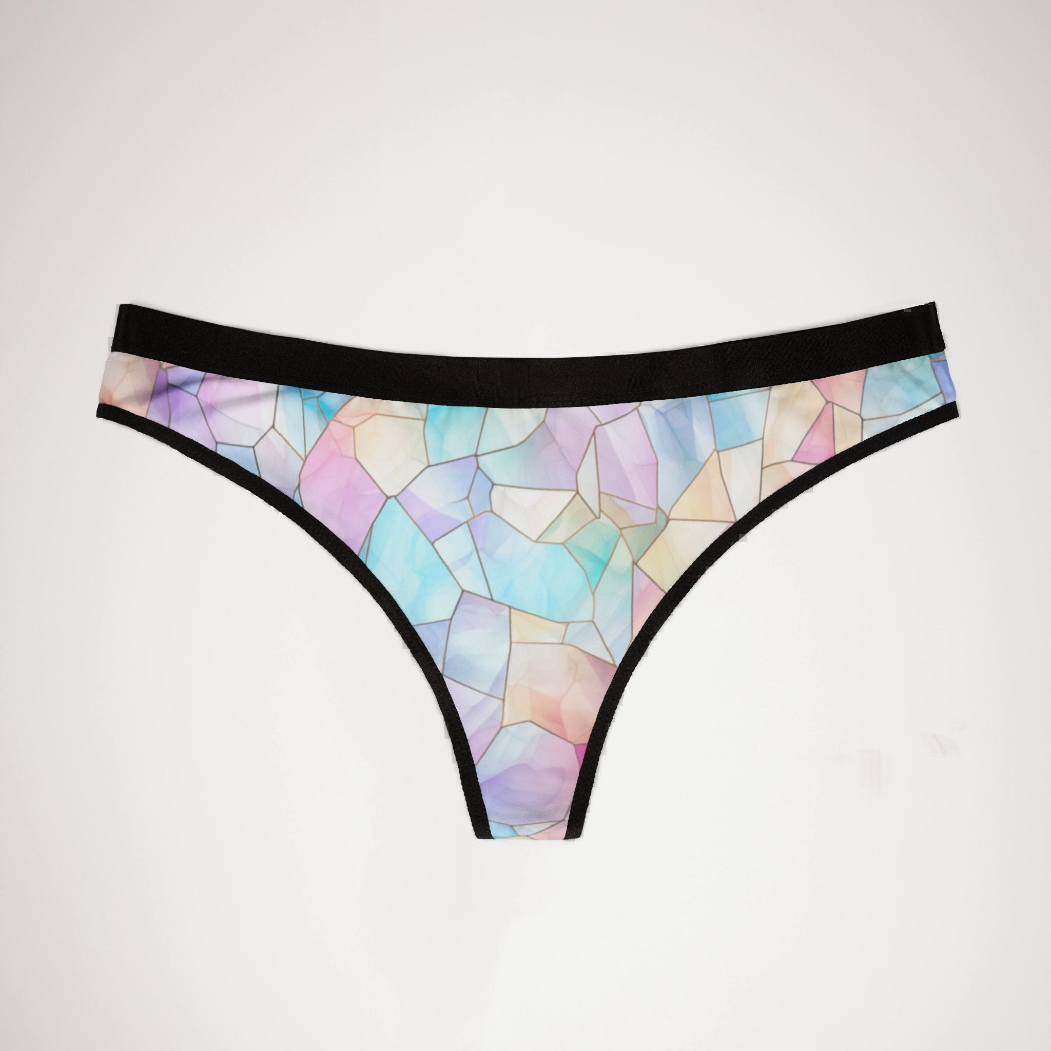 Women's thongs pastel stained glass