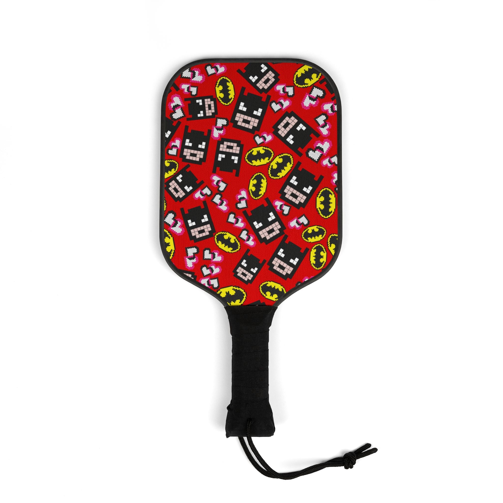 Pickleball kit (2 paddles + 2 balls + transparent bag) batman pixel red