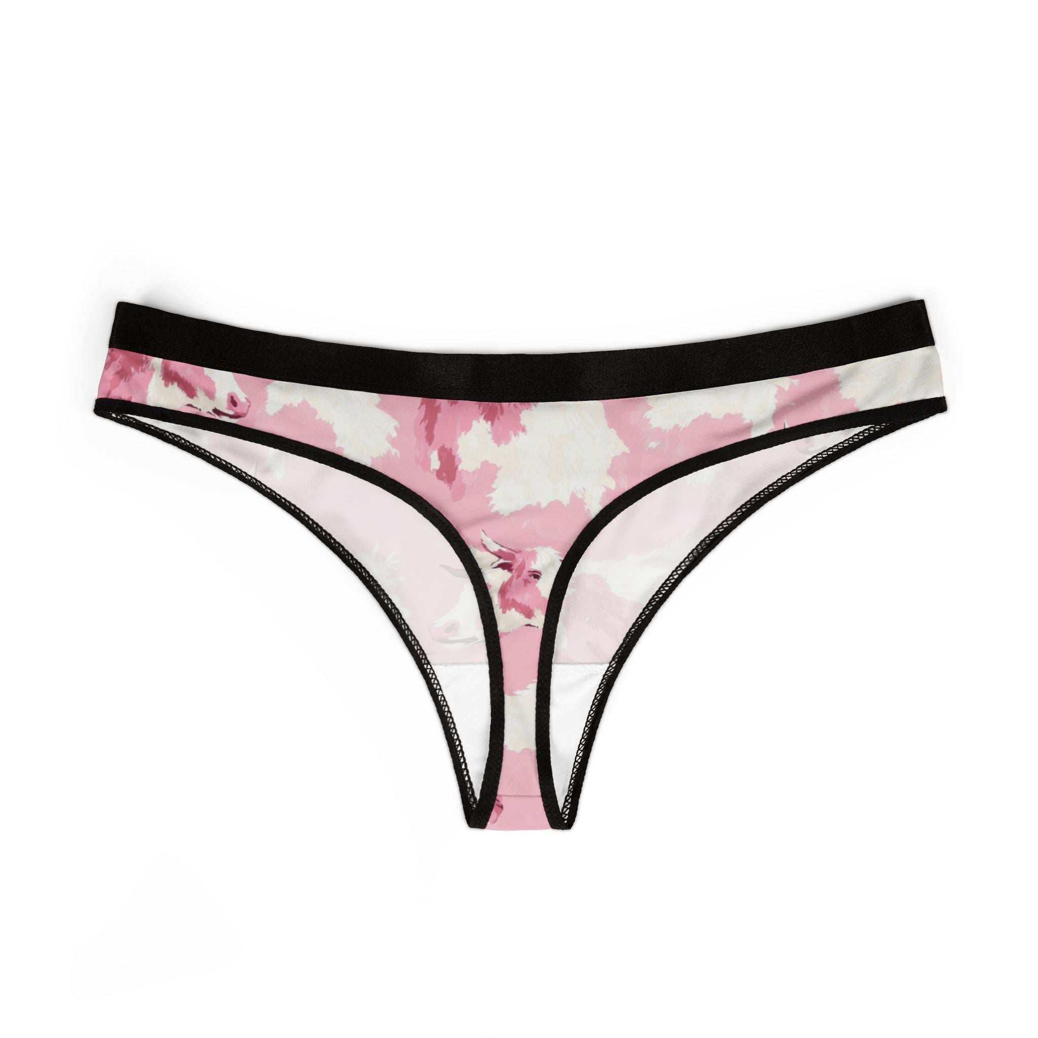 Women's thongs colorful cow print
